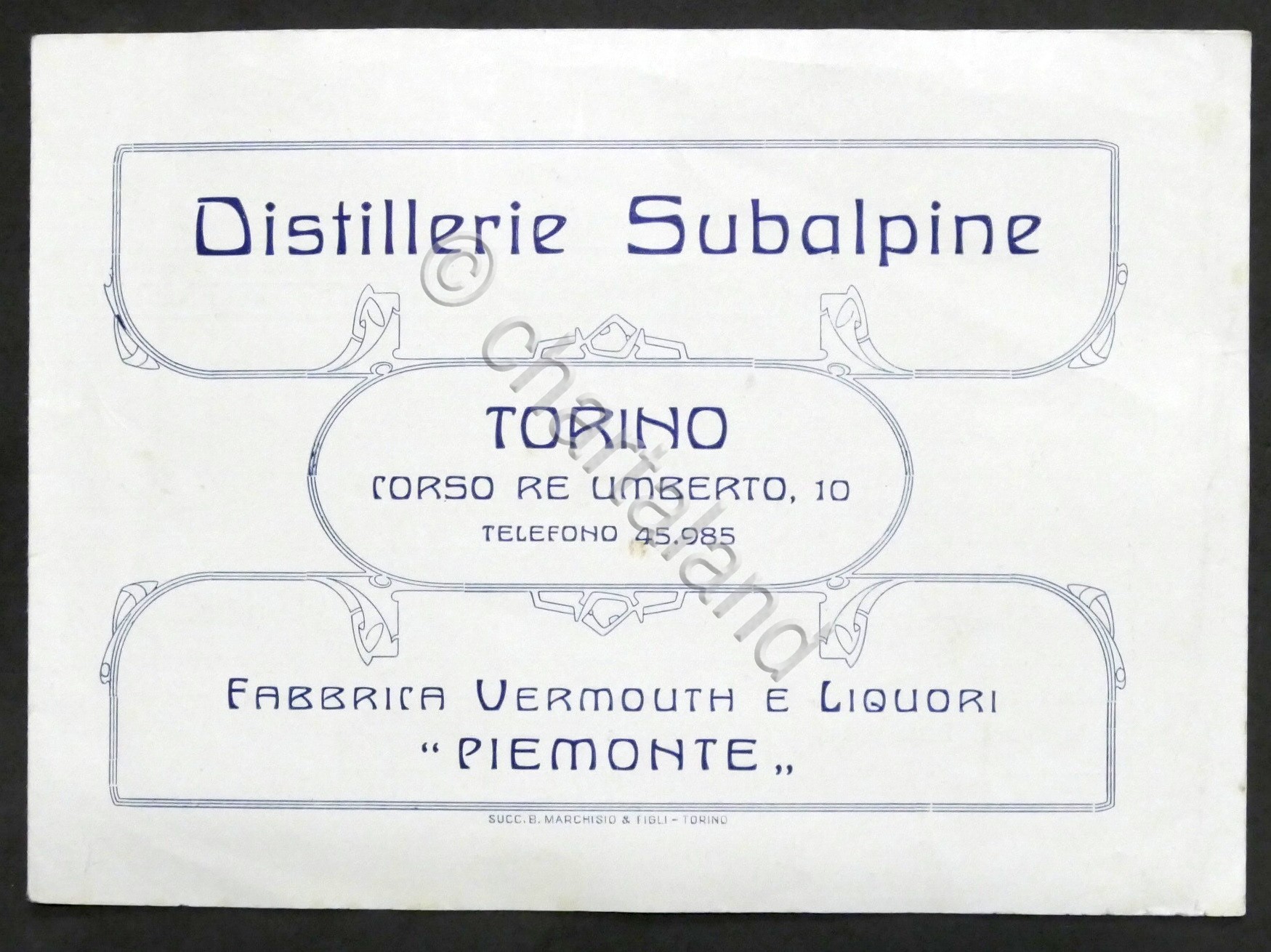 Brochure Distillerie Subalpine Torino - Fabbrica Vermouth e Liquori - …
