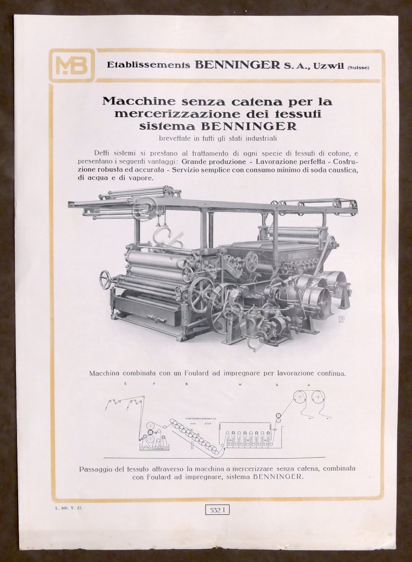 Brochure Industria Tessile - Macchine mercerizzazione - Benninger - anni …