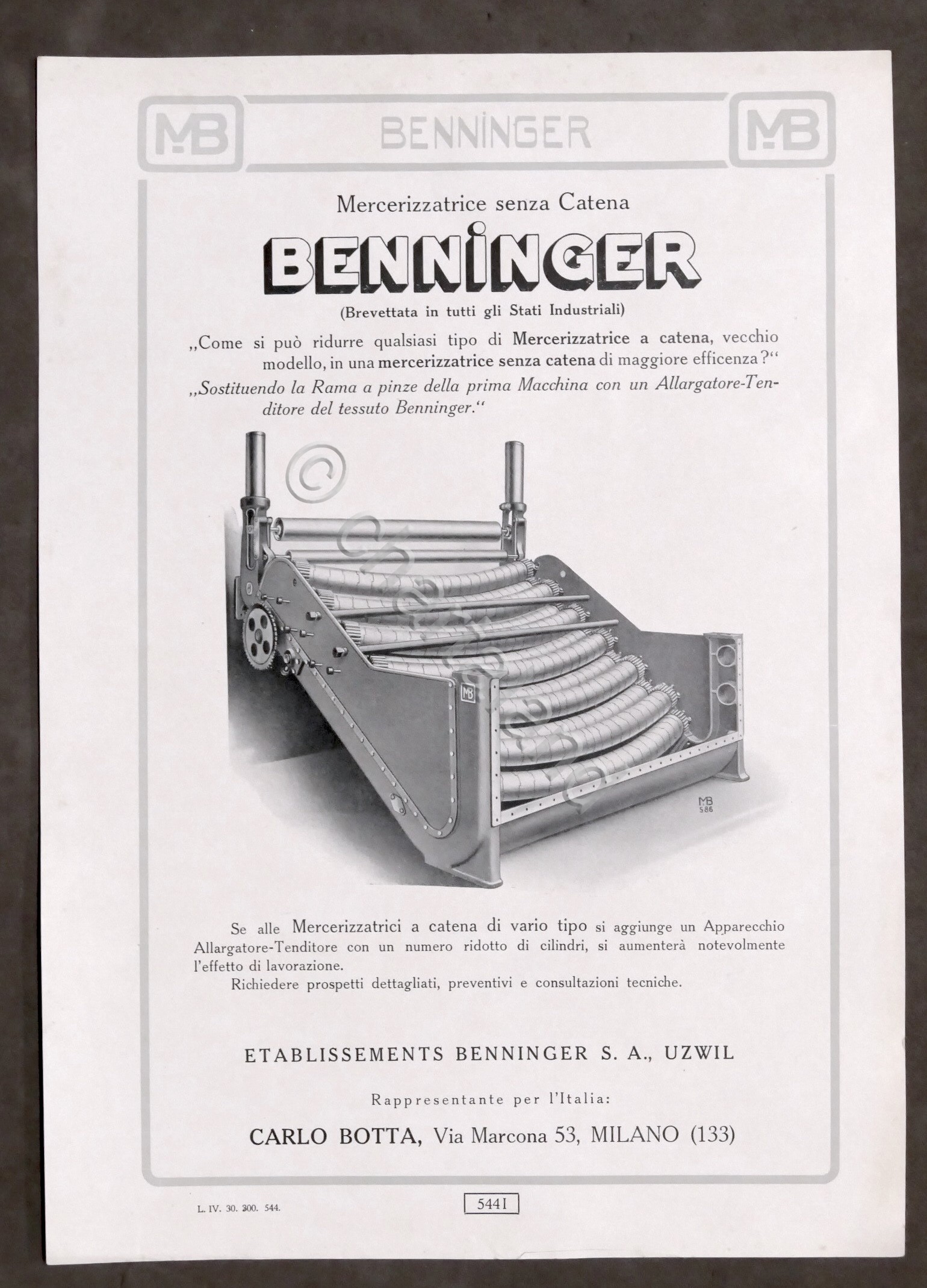 Brochure Industria Tessile - Mercerizzatrice senza Catena - Benninger - …