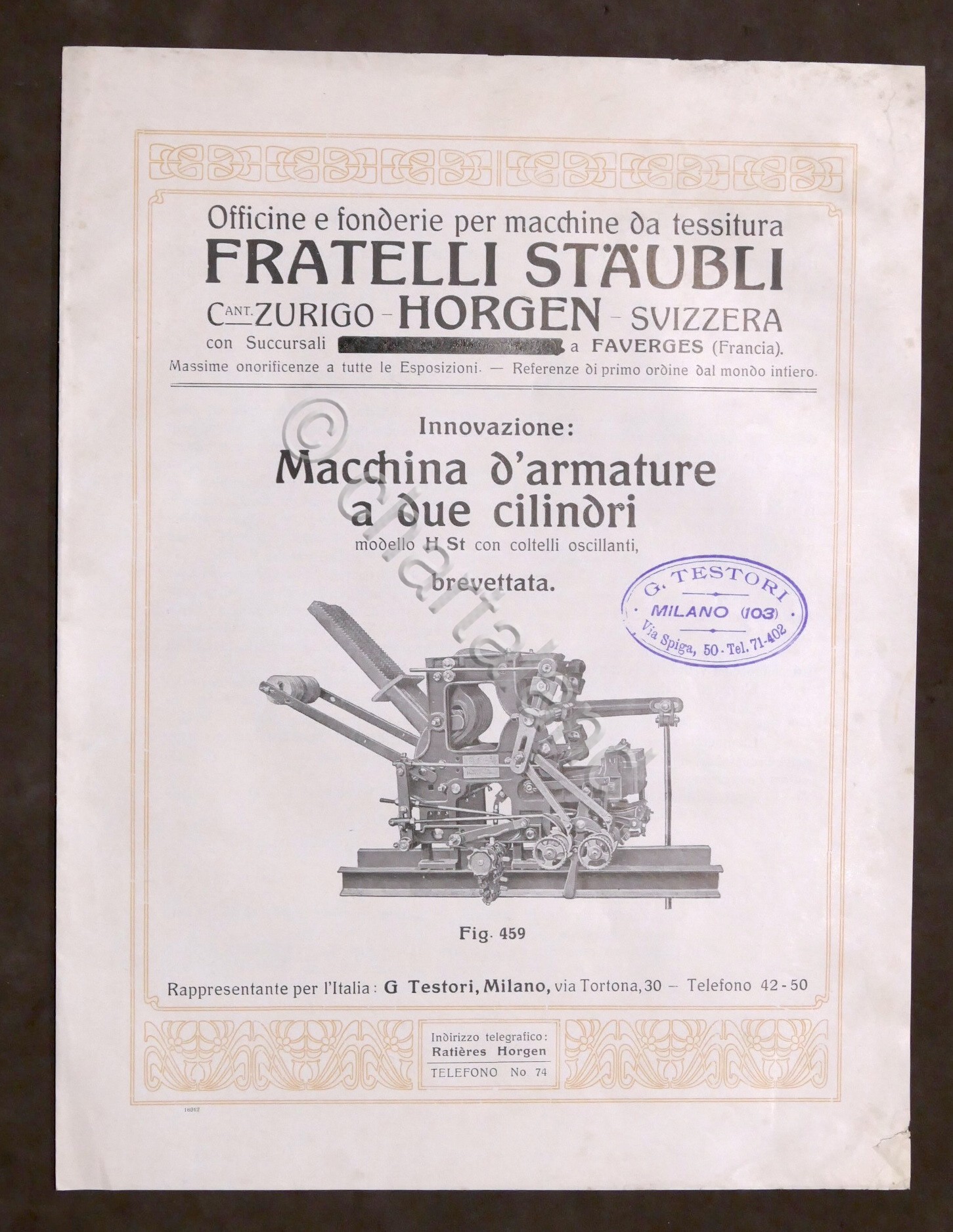 Brochure Industria Tessile Macchina d'Armature due cilindri - Staubli - …