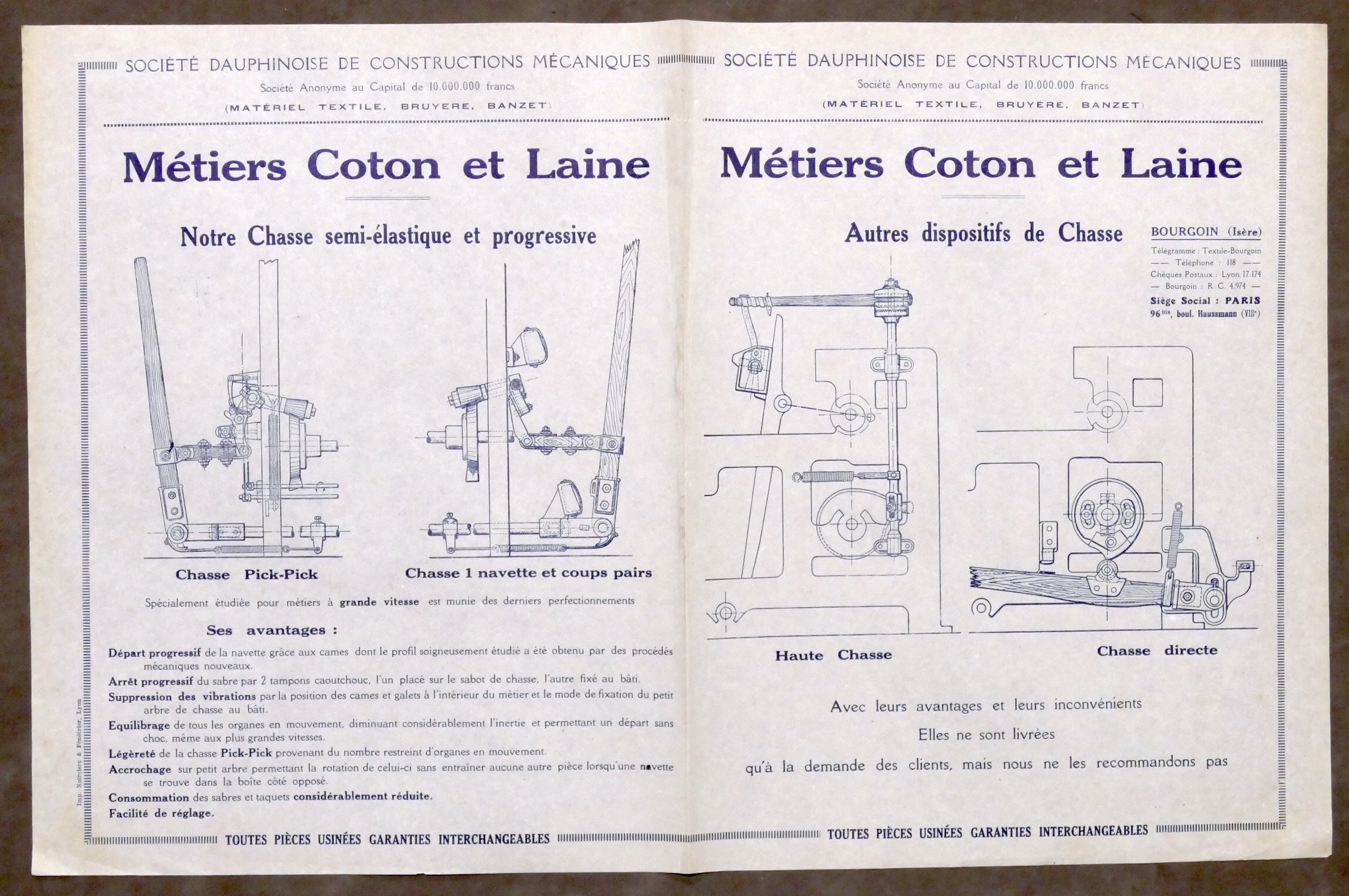 Brochure Industria Tessile Societè Dauphinoise Metiers Coton et Laine - …