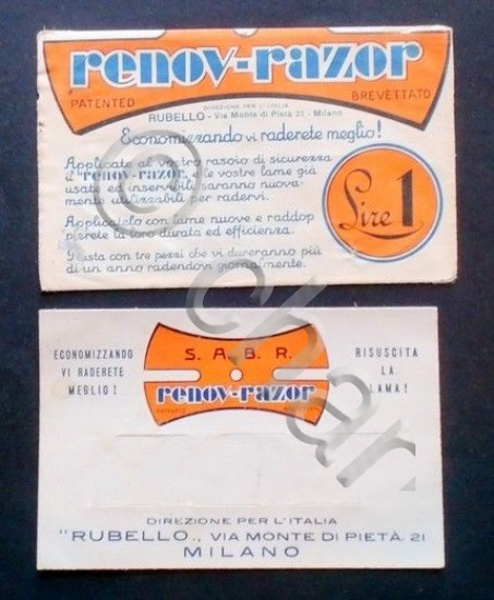 Brochure Lametta Rasoio - Renov-Razor - Brevettato
