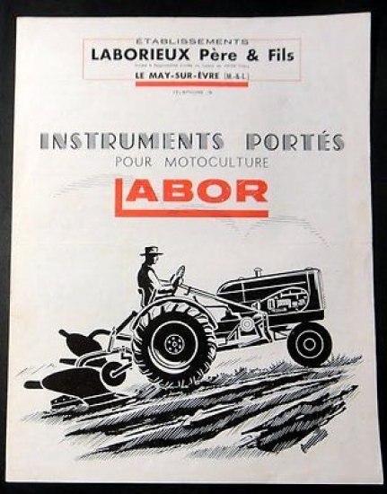 Brochure Macchine agricole Istruments Portès pour motoculture Labor 1960