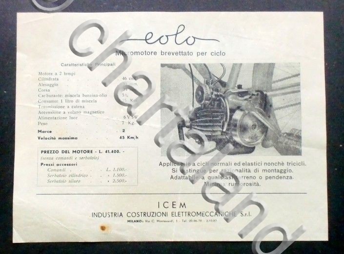 Brochure Moto-Auto - Eolo micromotore brevettato per ciclo