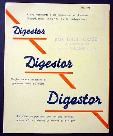 Brochure Pubblicità Olii Lubrificanti Digestor - Società P.I.R.O.L - 1937