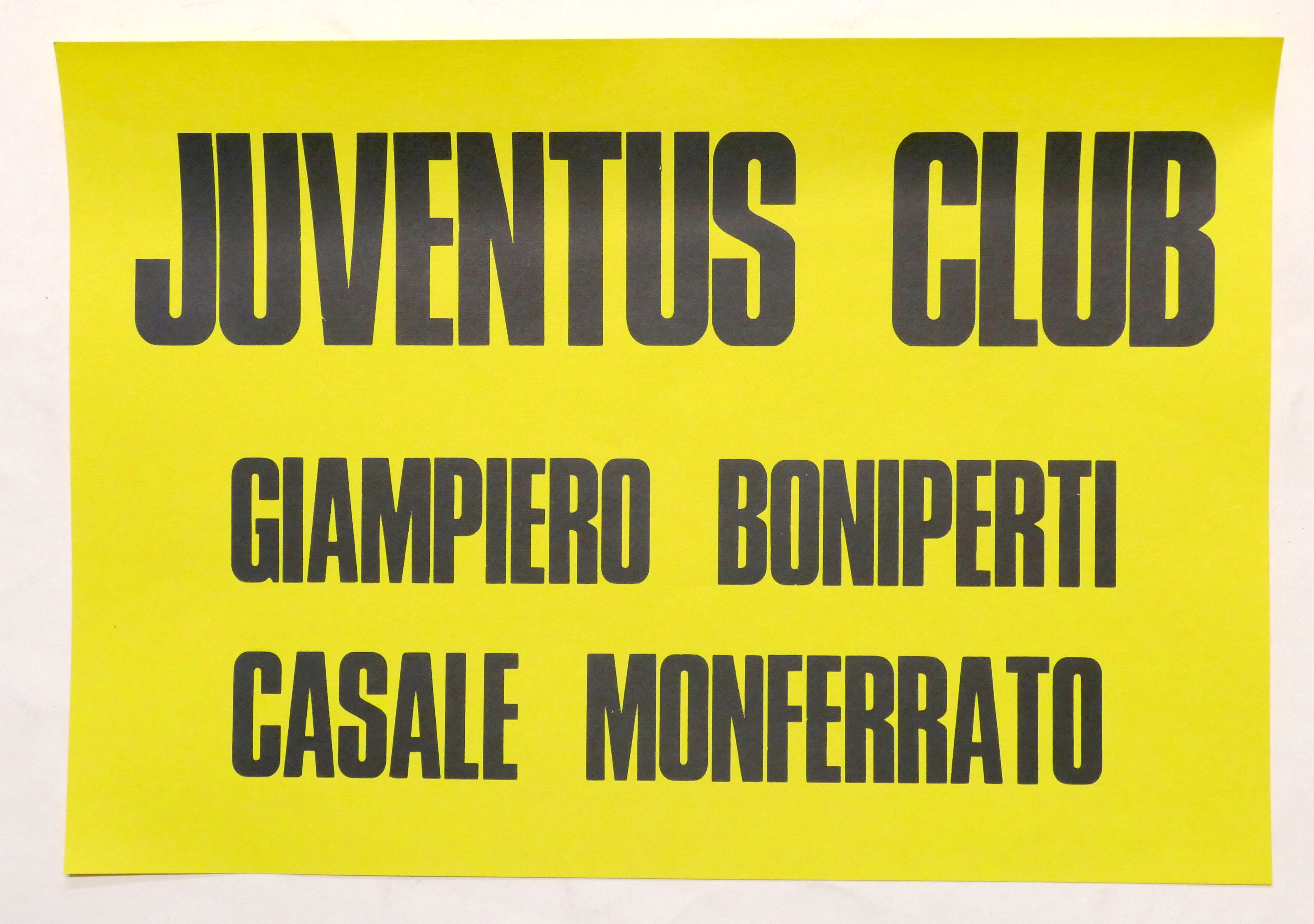 Calcio - Locandina Juventus Club Giampiero Boniperti - Casale Monferrato