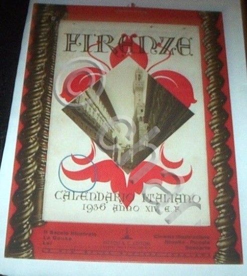 Calendario Italiano Ed. Rizzoli - Firenze 1936 Cartonato illustrato
