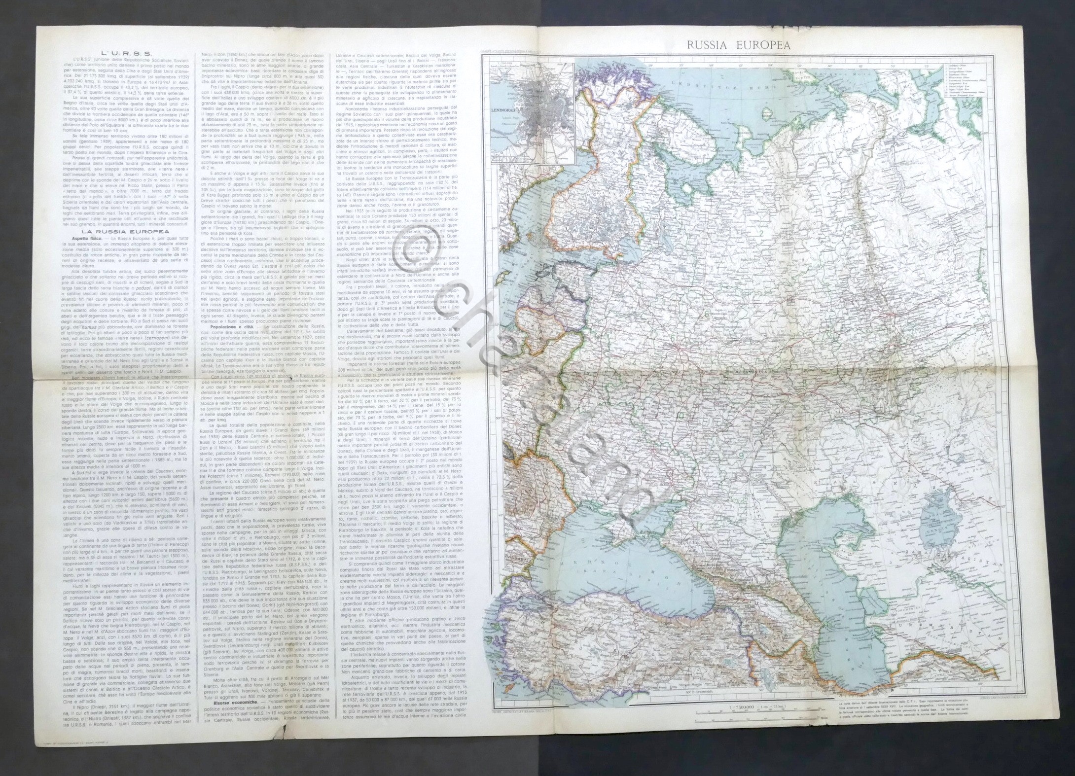 Carta geografica - Russia Europea - Situazione anteriore al 1939 …