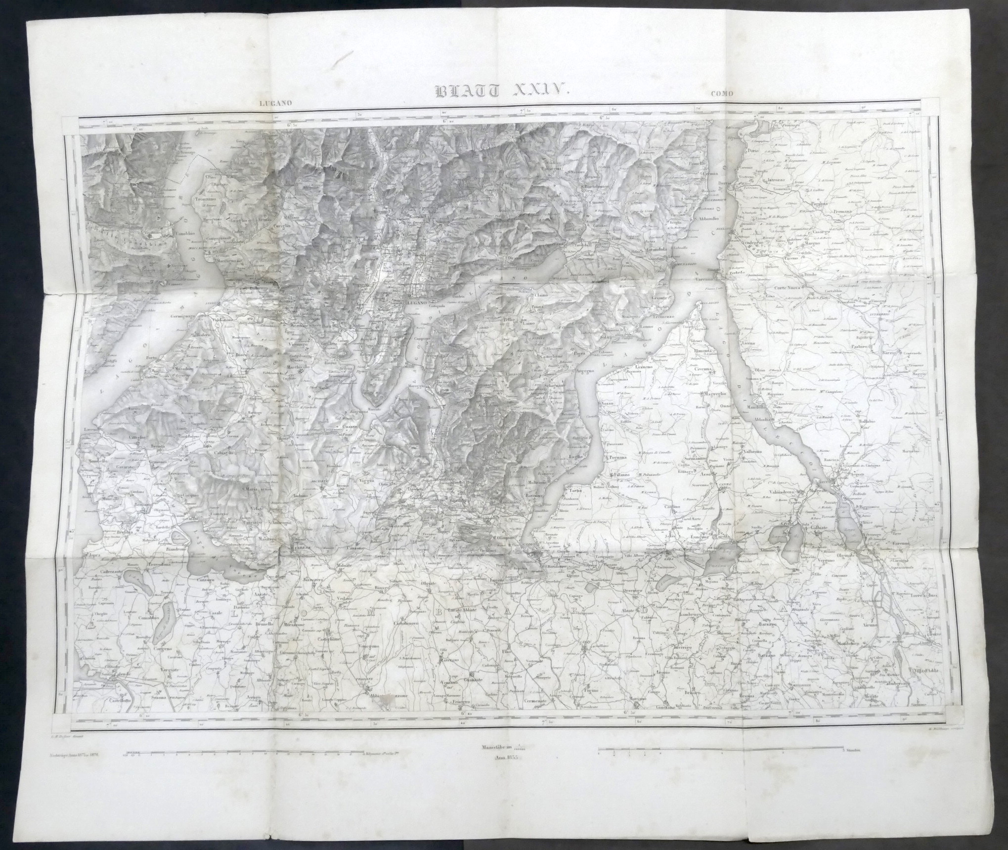 Carta geografica - Zona Lago di Lugano e Lago di …