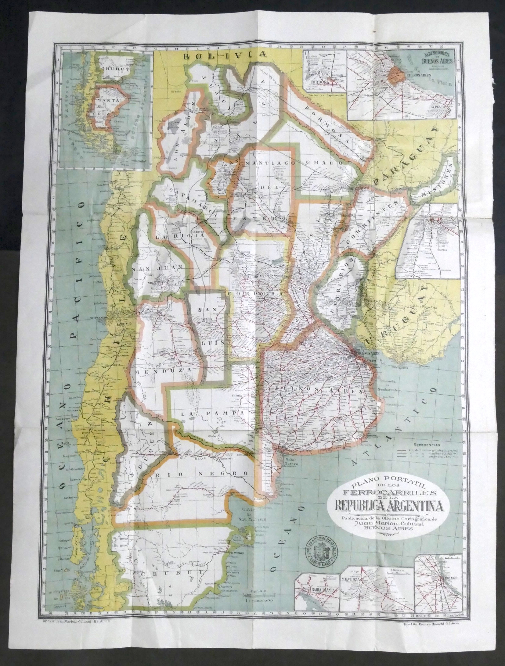 Carta Geografica Ferrovie - Ferrocarriles de la Republica Argentina - …