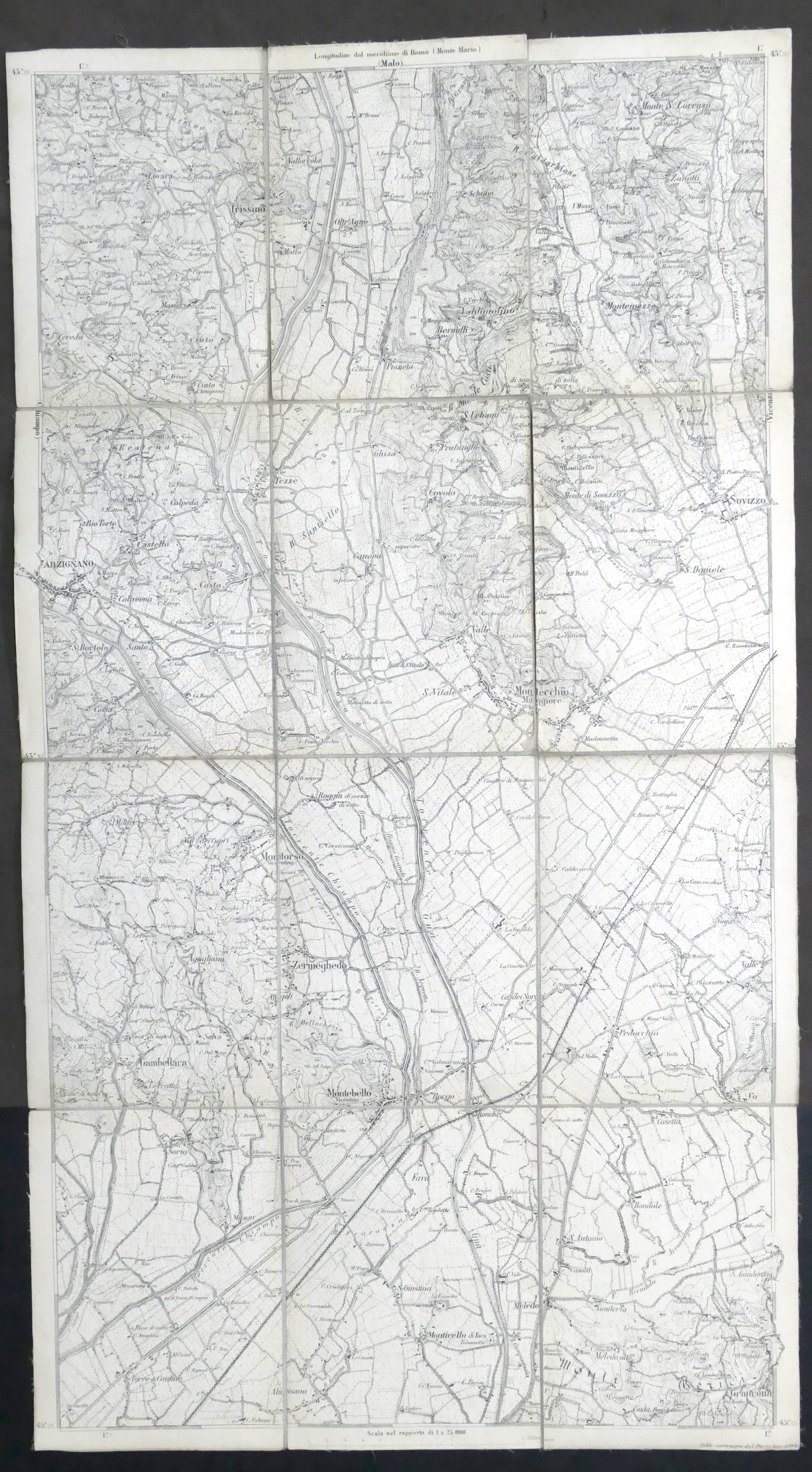 Carta geografica Veneto zona Arzignano / Montebello Vicentino - fine …