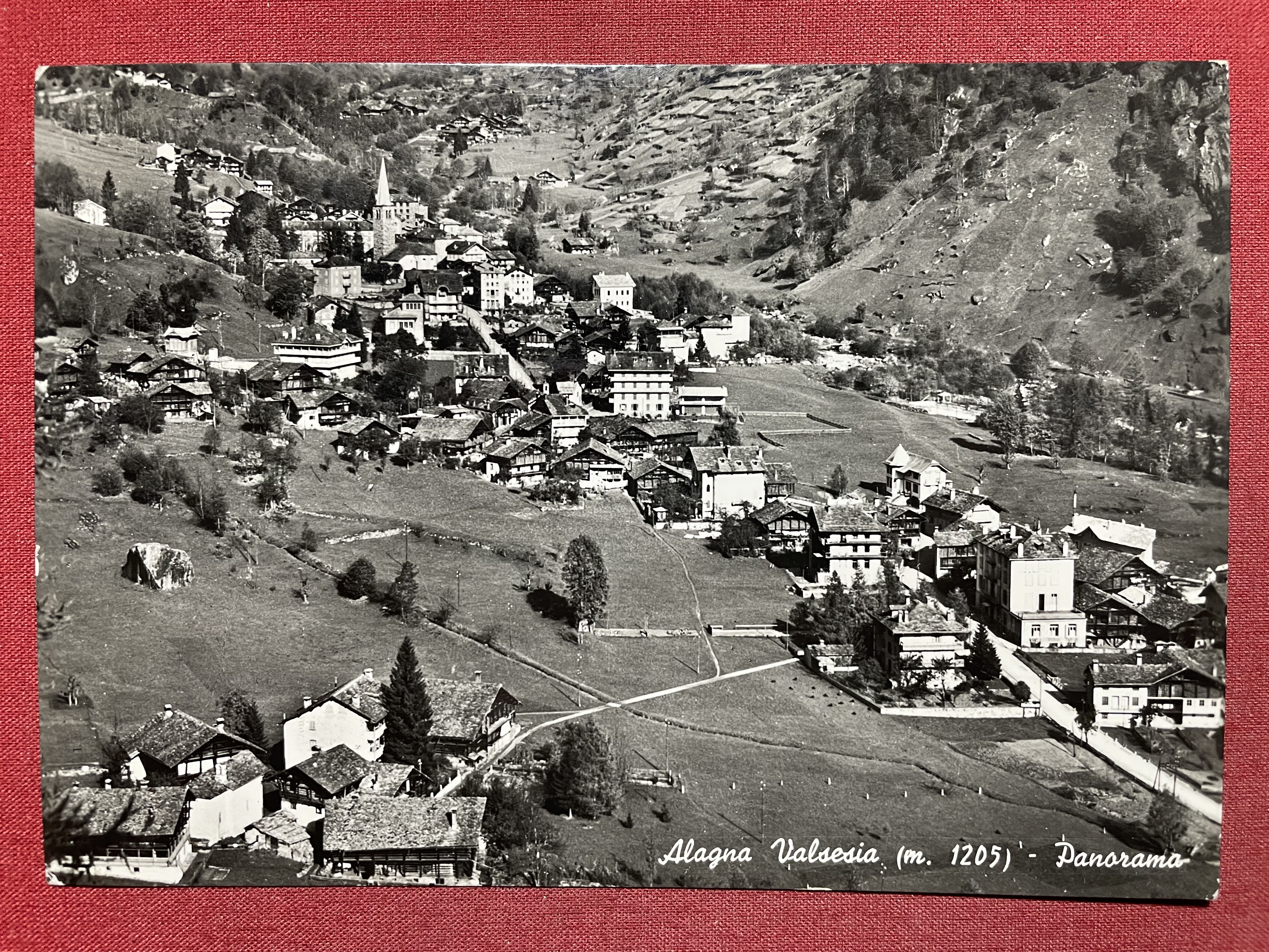 Cartolina - Alagna Valsesia - Panorama - 1958