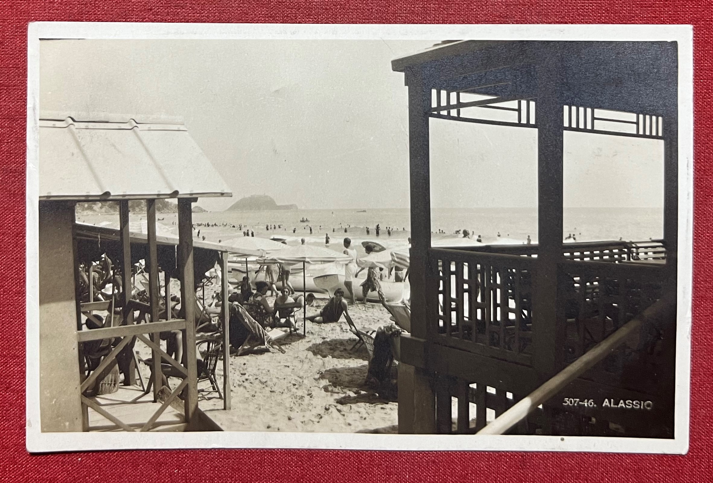 Cartolina - Alassio ( Savona) - Spiaggia - 1929