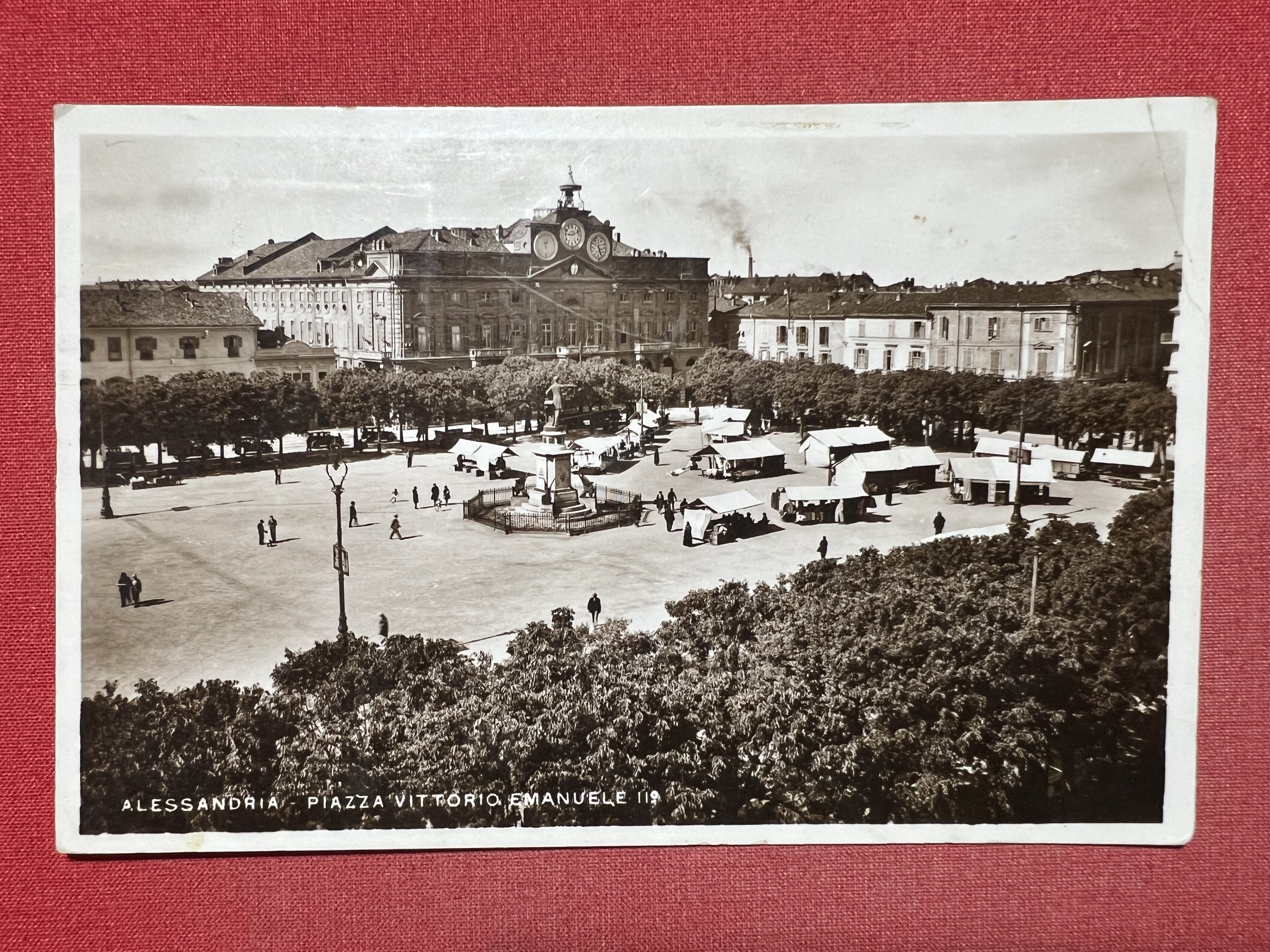 Cartolina - Alessandria - Piazza Vittorio Emanuele II - 1933