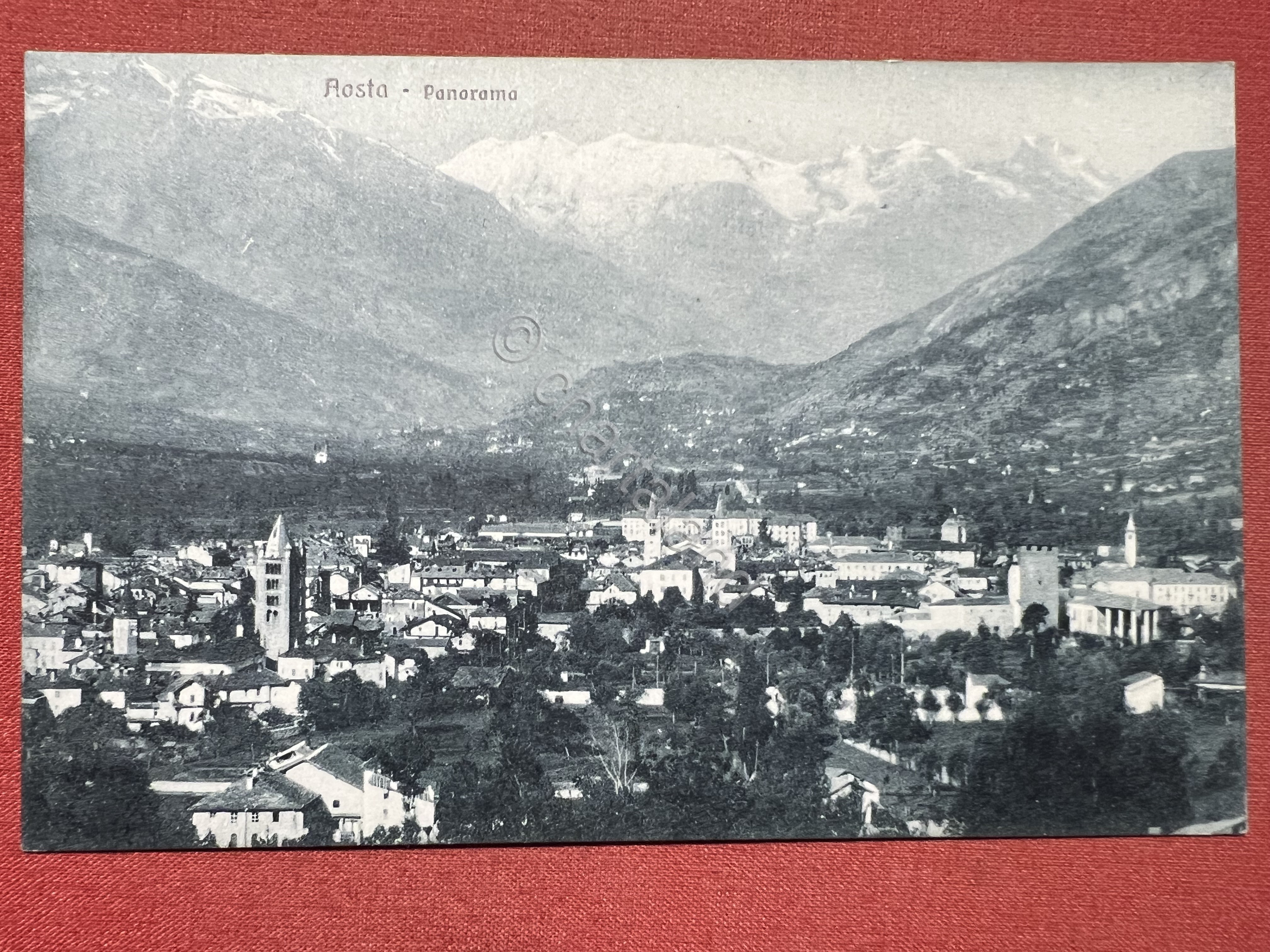 Cartolina - Aosta - Panorama - 1925 ca.