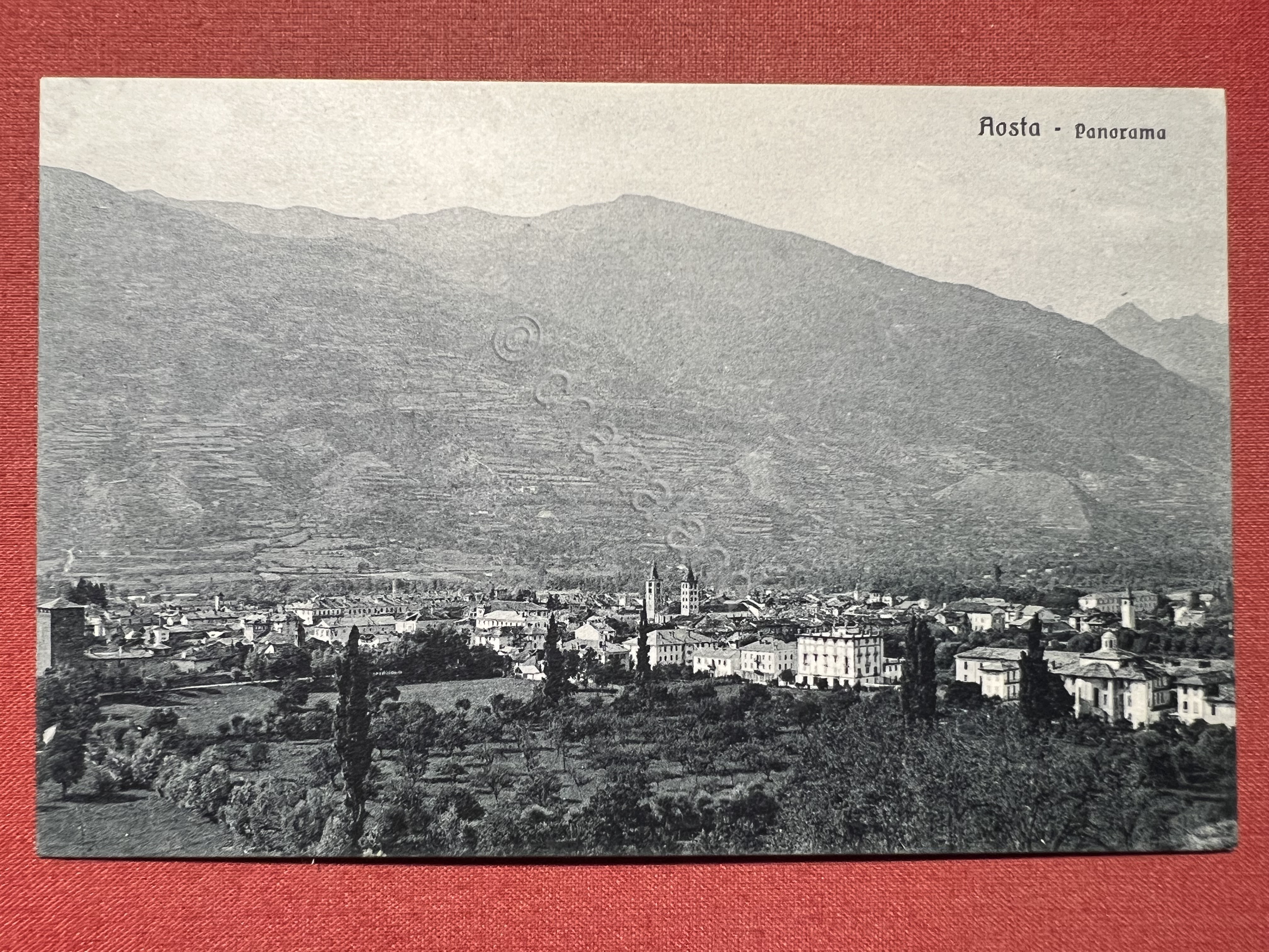 Cartolina - Aosta - Panorama - 1926 ca.