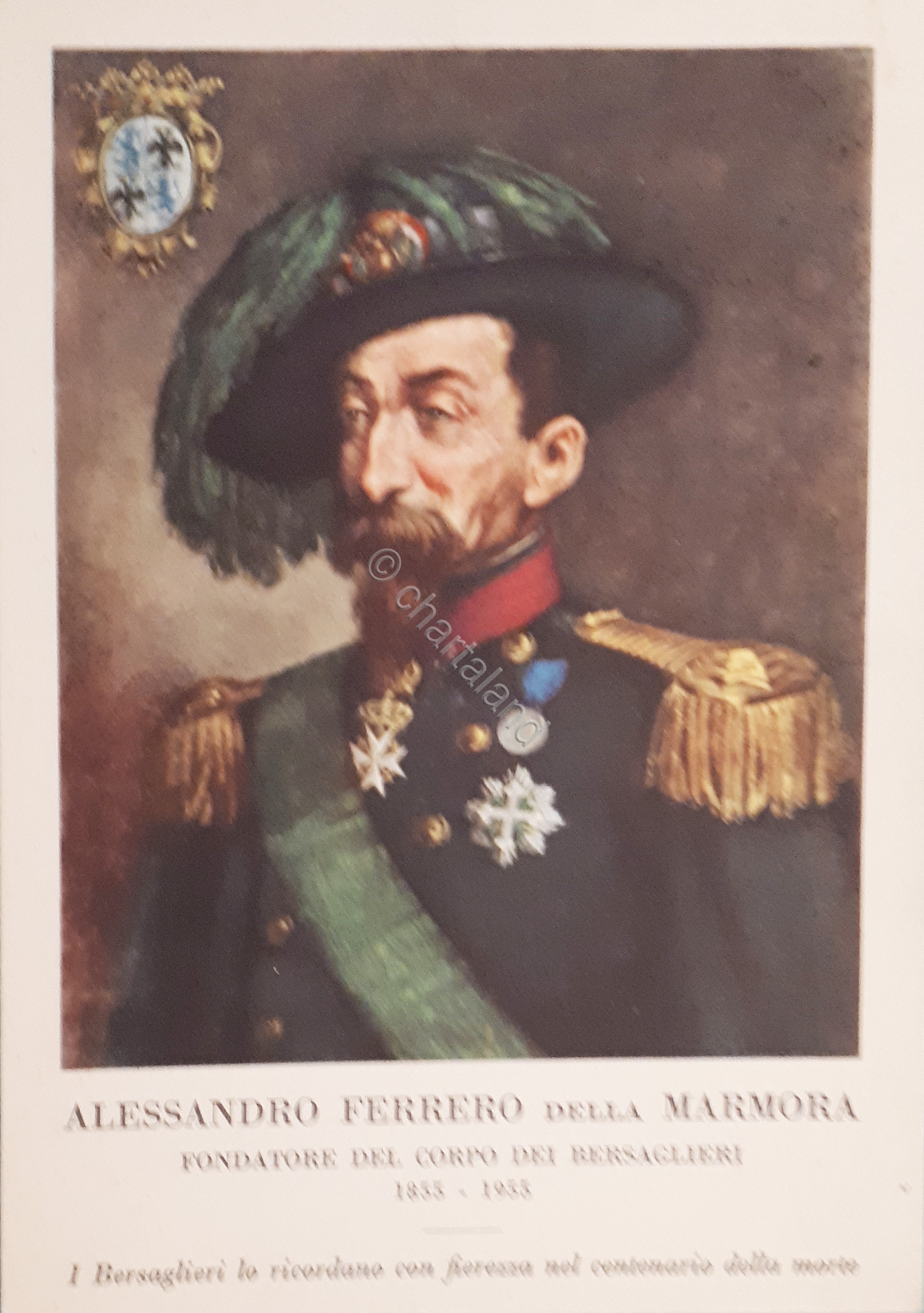 Cartolina - Associazione Nazionale Bersaglieri - Alessandro Ferrero - 1955