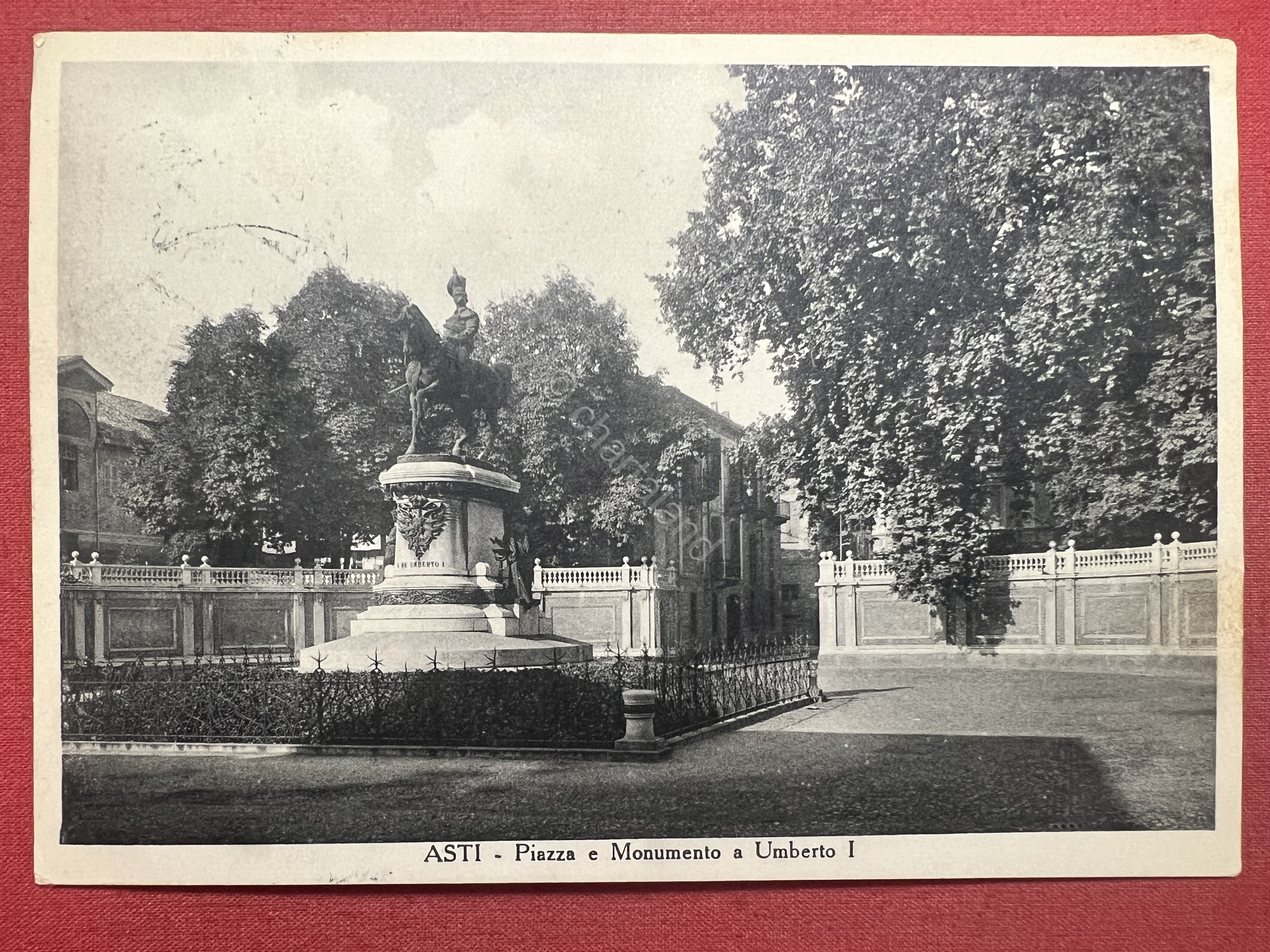 Cartolina - Asti - Piazza e Monumento a Umberto I …