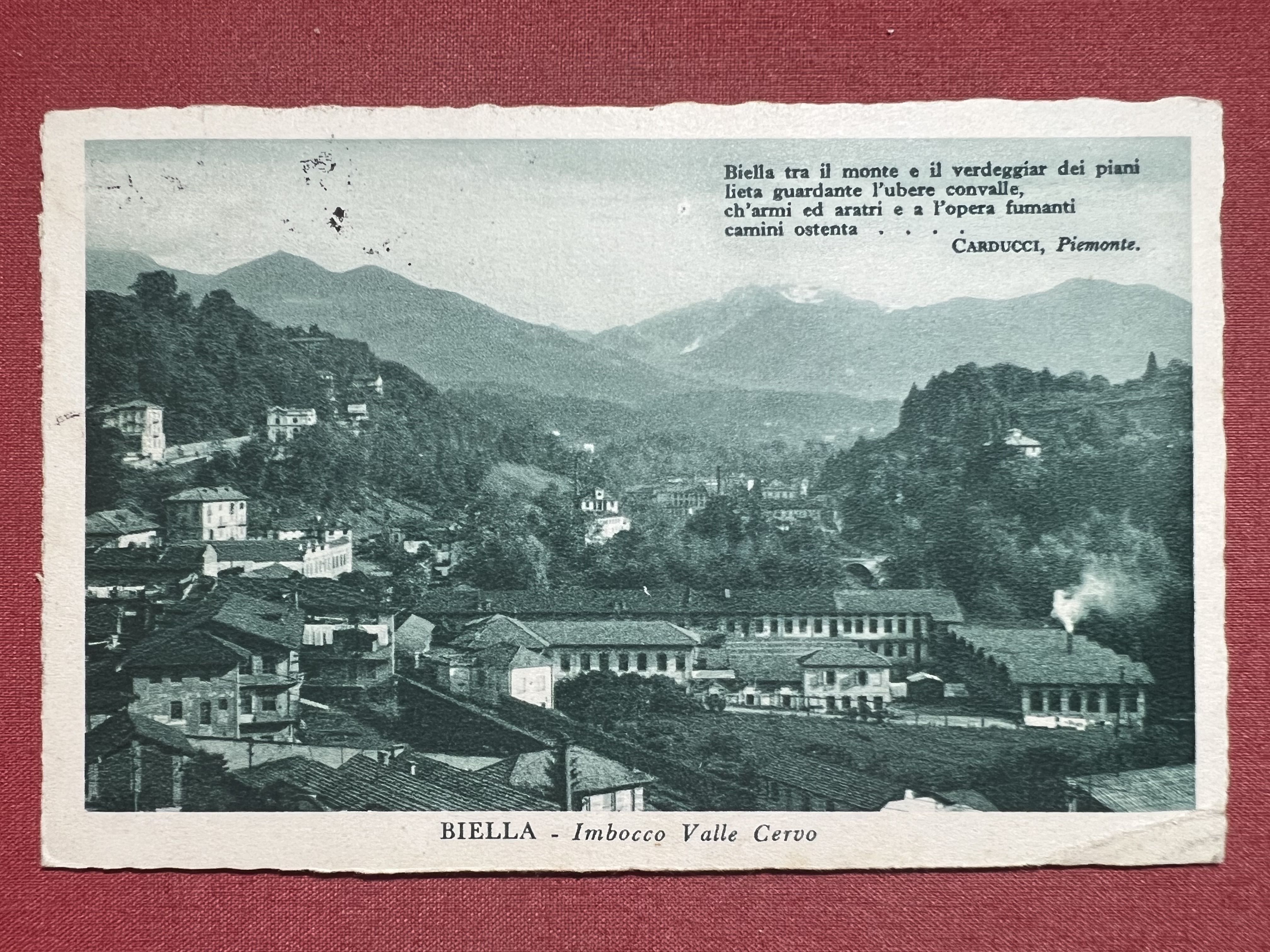 Cartolina - Biella - Imbocco Valle Cervo - 1931