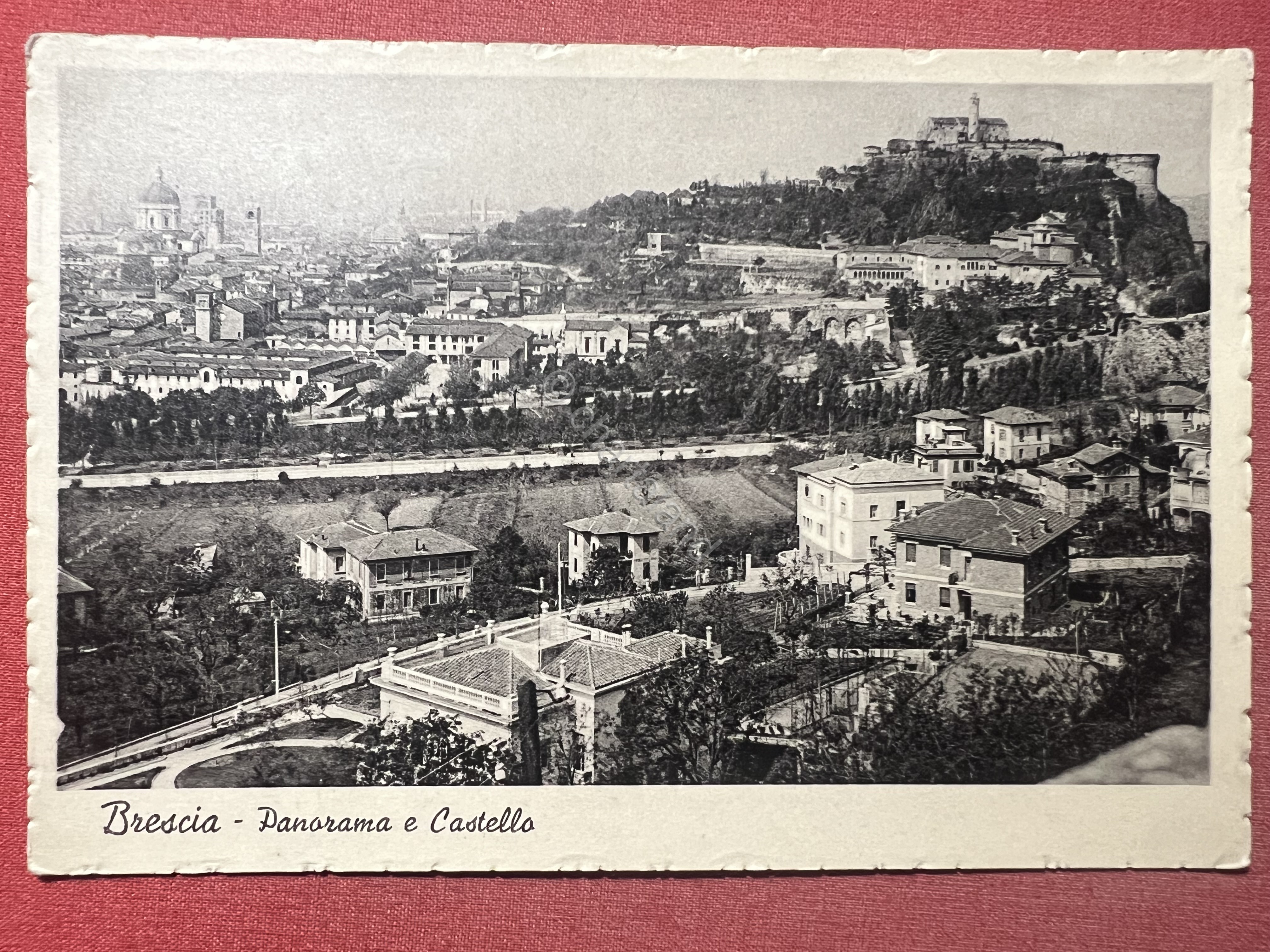 Cartolina - Brescia - Panorama e Castello - 1935 ca.
