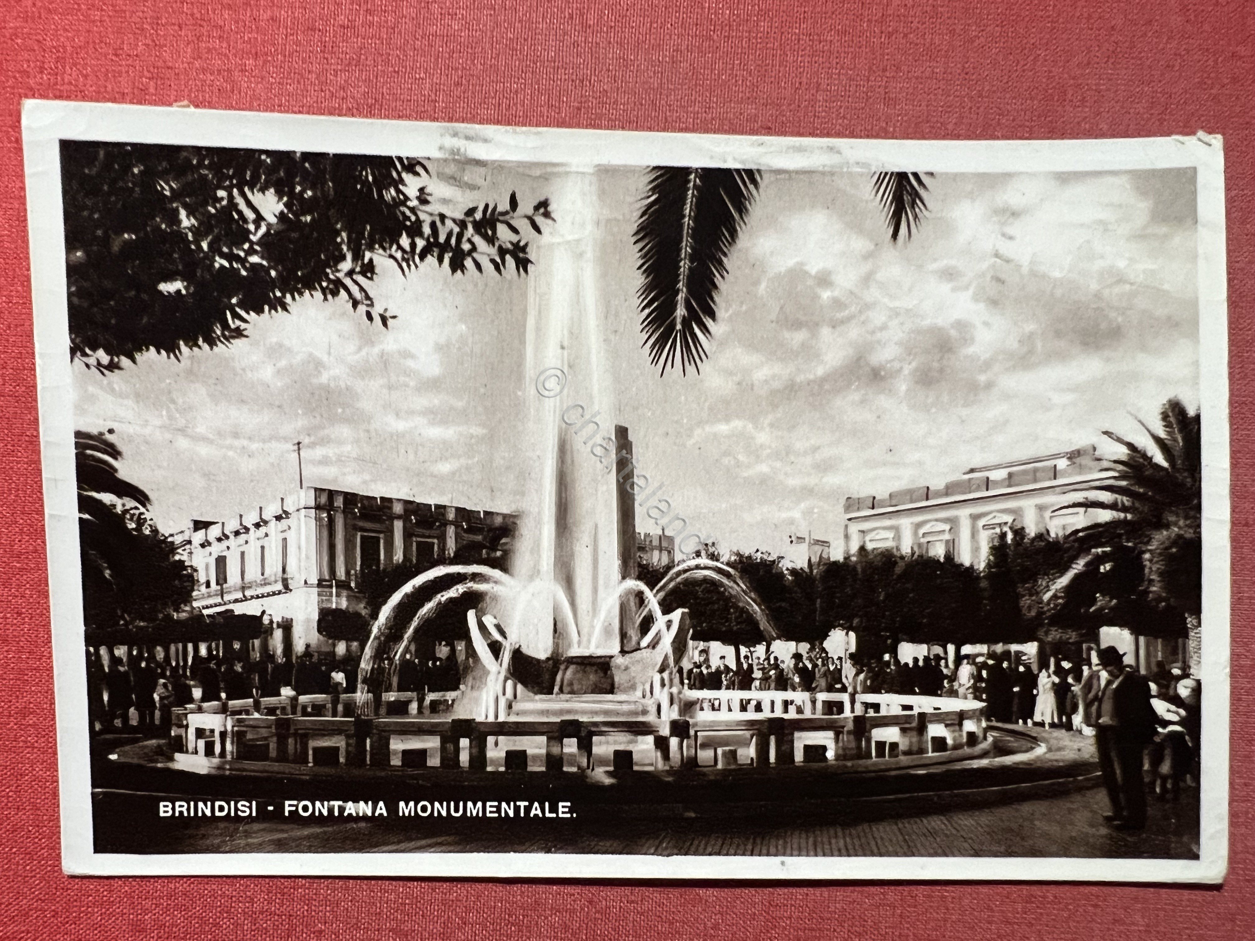 Cartolina - Brindisi - Fontana Monumentale - 1943