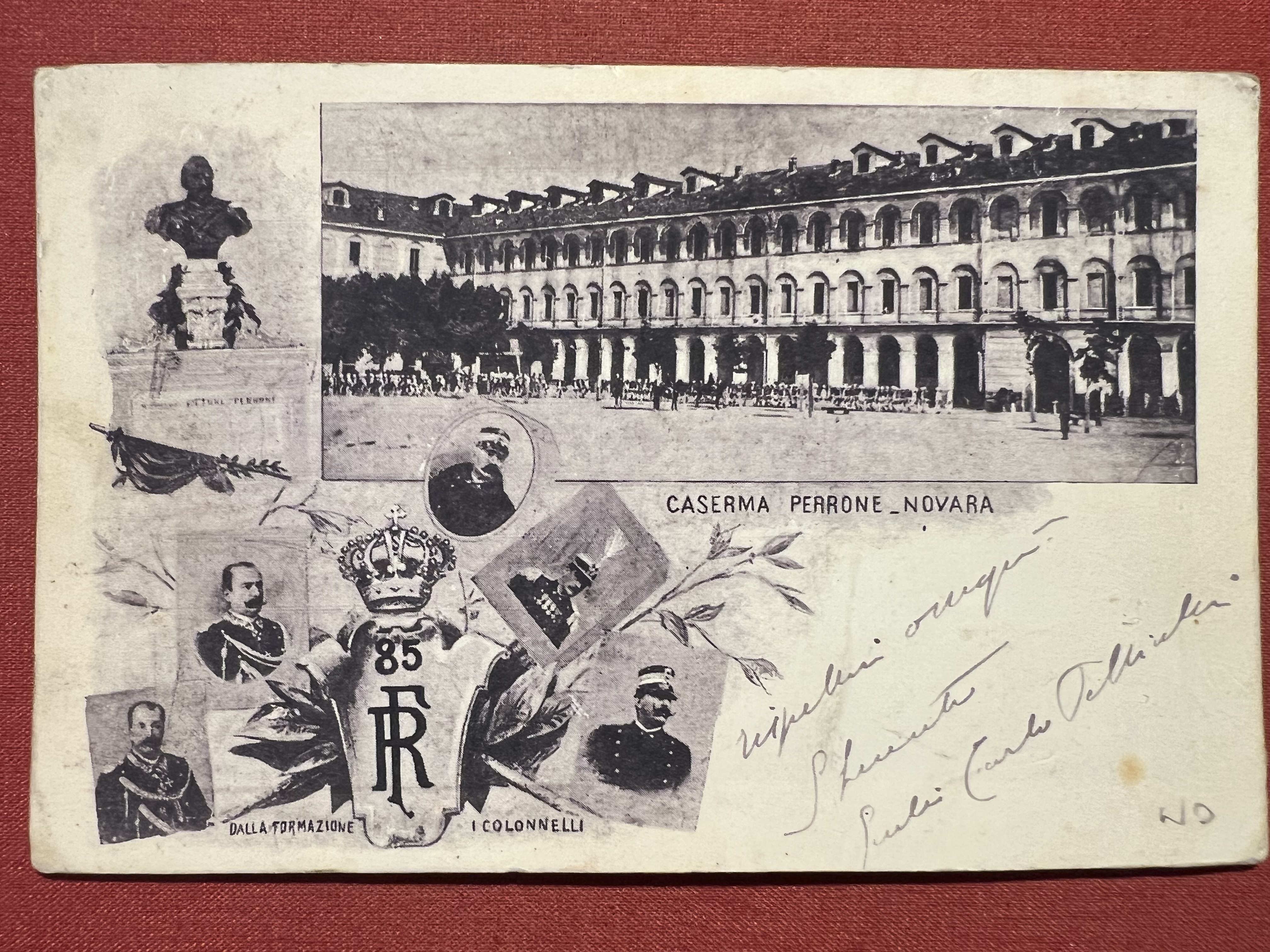 Cartolina - Caserma Perrone - Novara - 1901