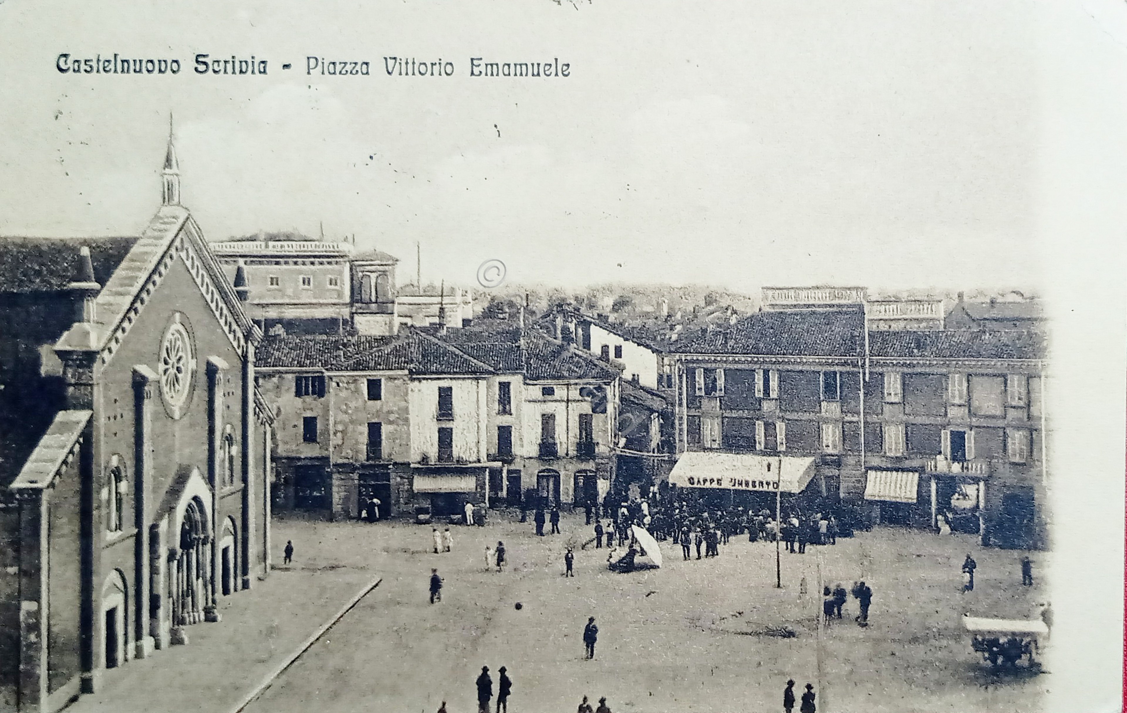 Cartolina - Castelnuovo Scrivia - Piazza Vittorio Emanuele - 1912