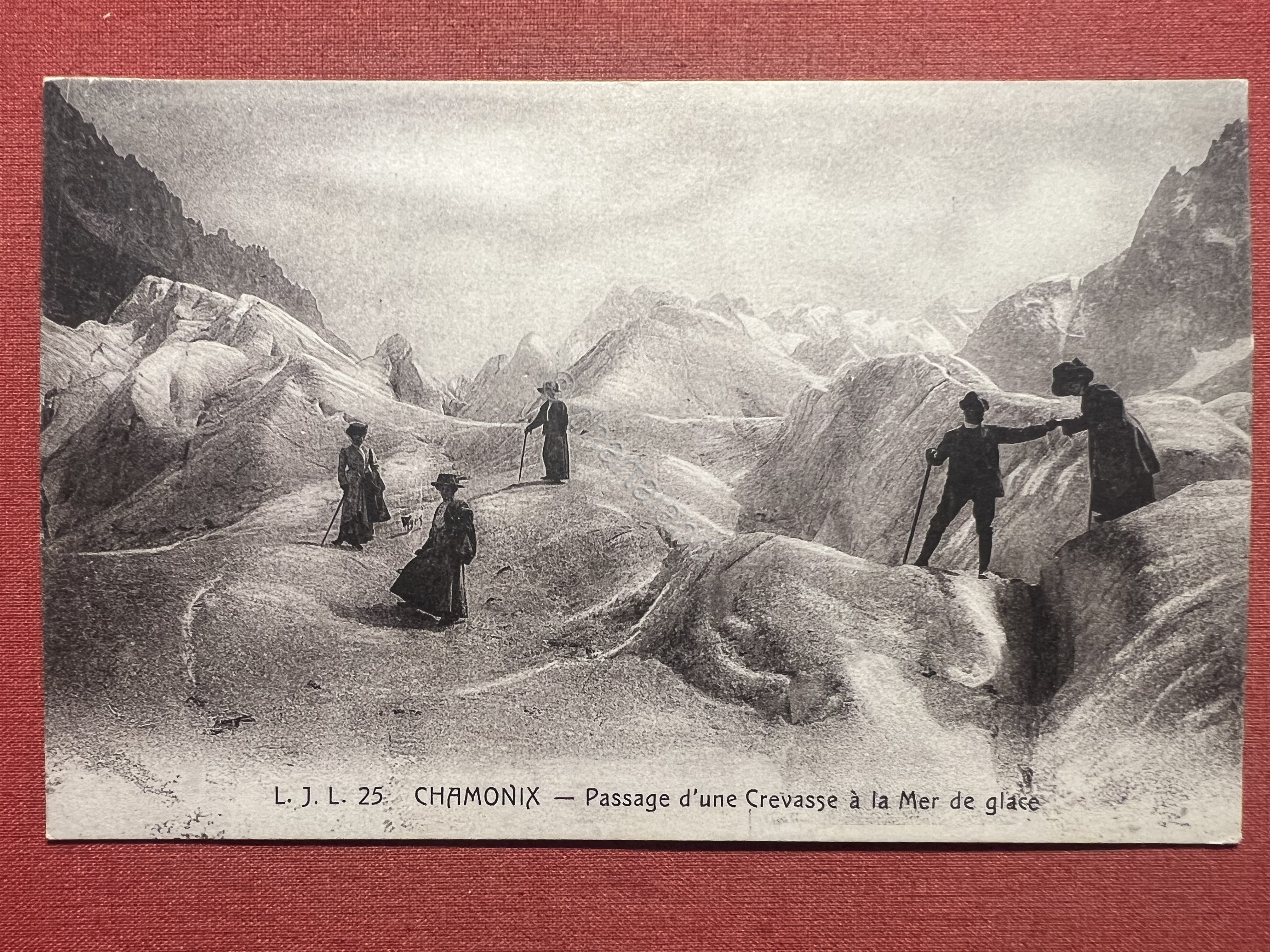 Cartolina - Chamonix - Passage d'une Crevasse à la Mer …