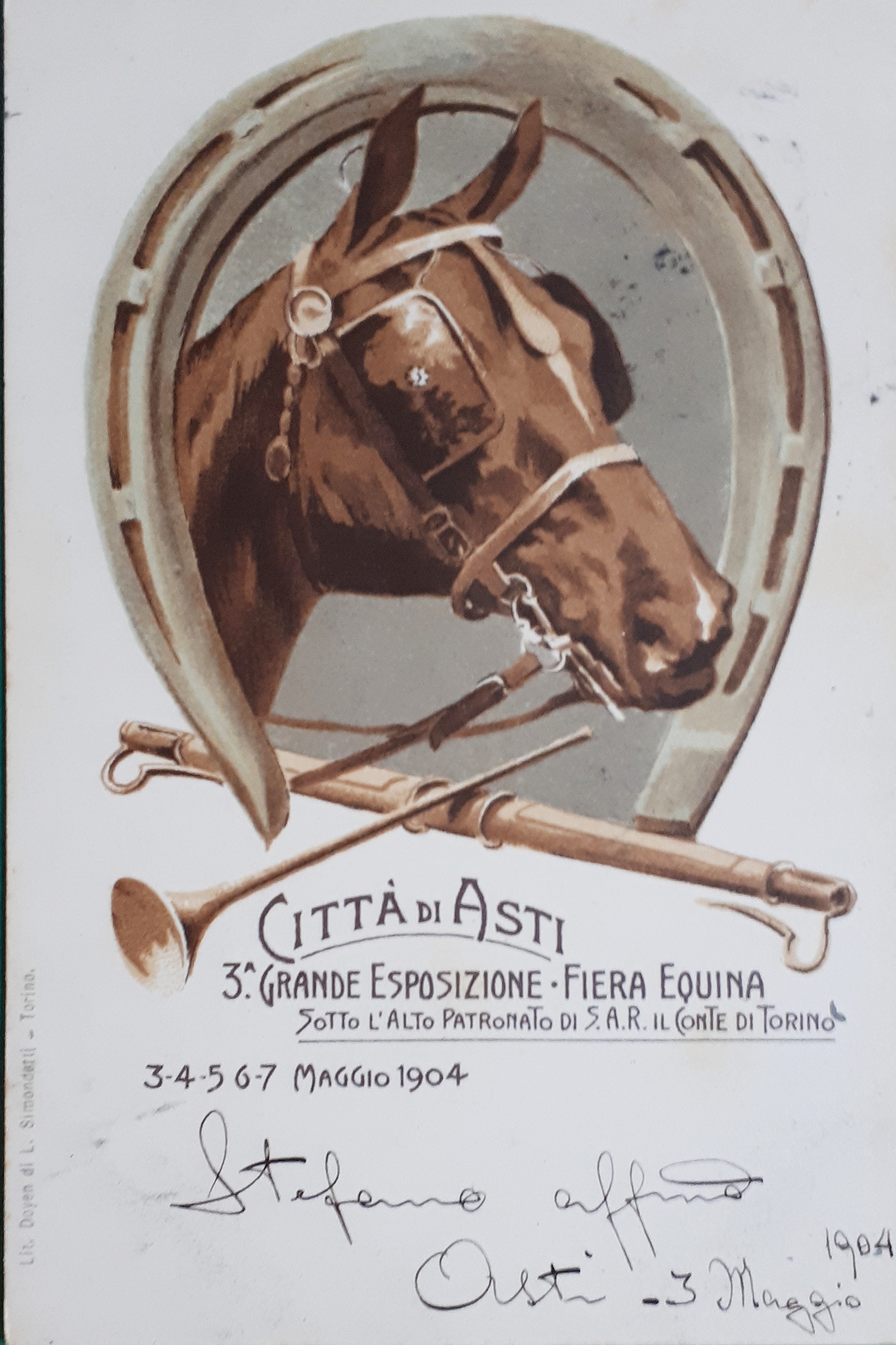 Cartolina - Città di Asti - 3^ Grande Esposizione - …