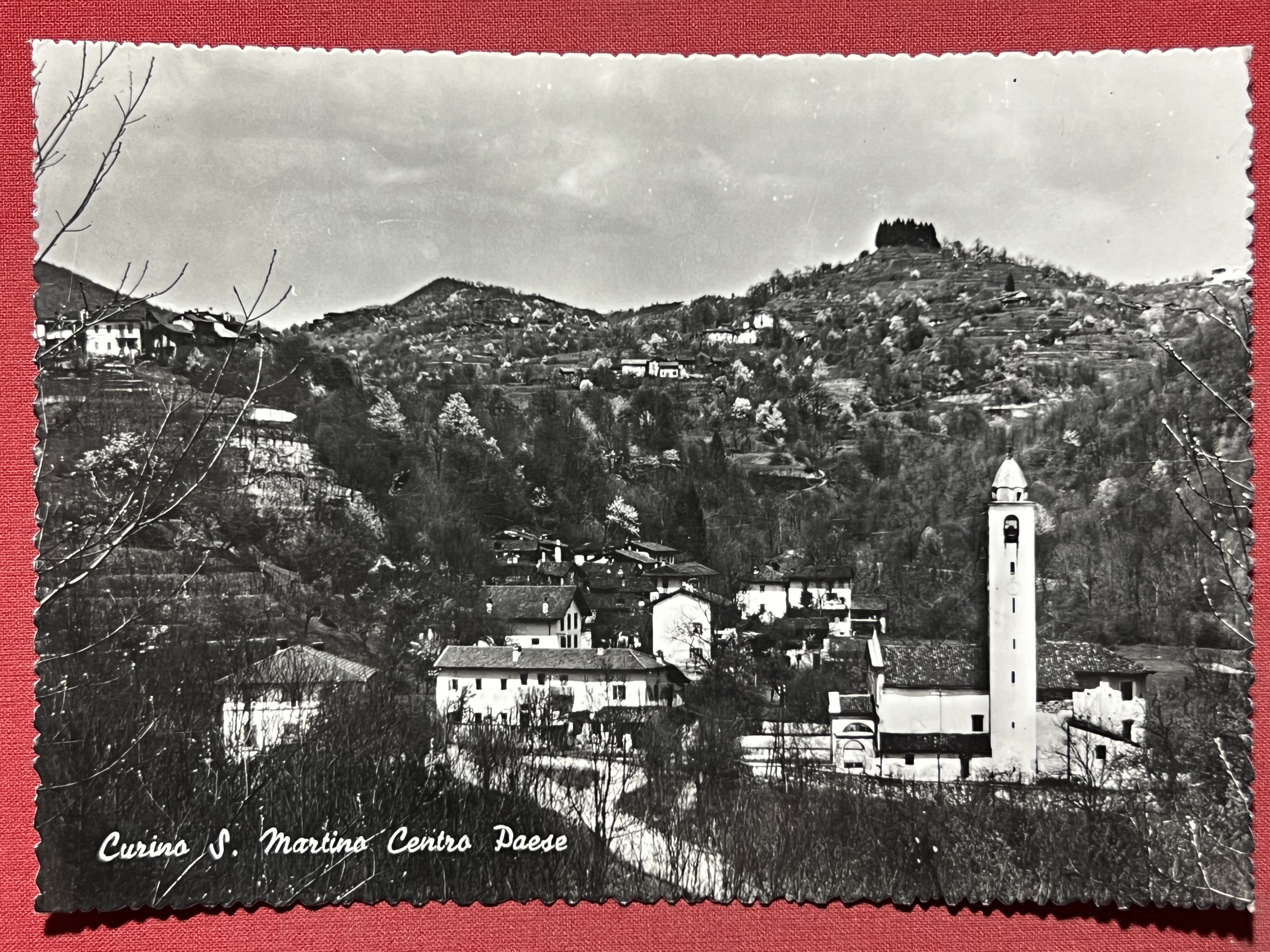 Cartolina - Curino San Martino - Centro Paese - 1957