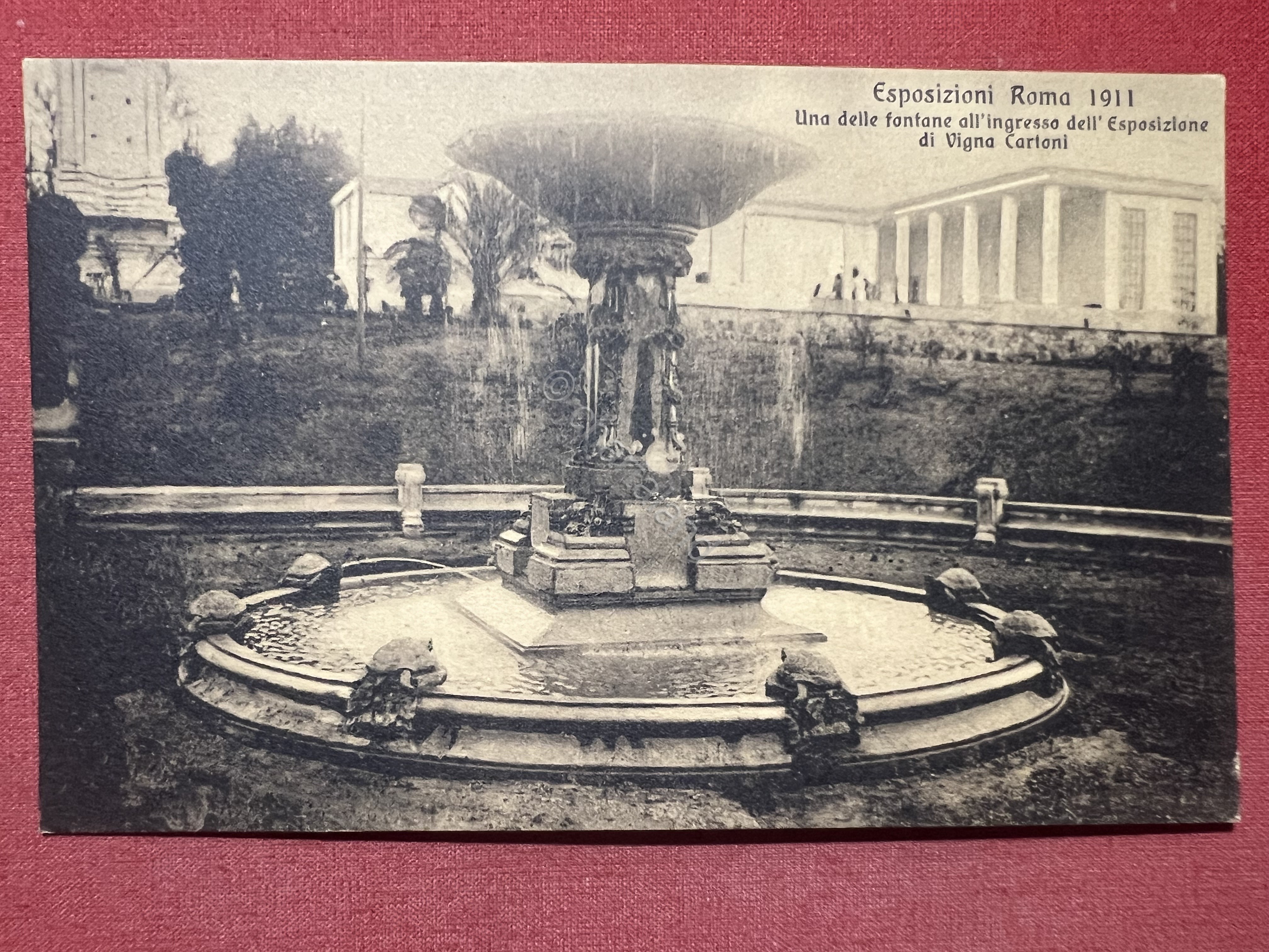 Cartolina - Esposizioni Roma 1911 - Una delle Fontane all'Ingresso …
