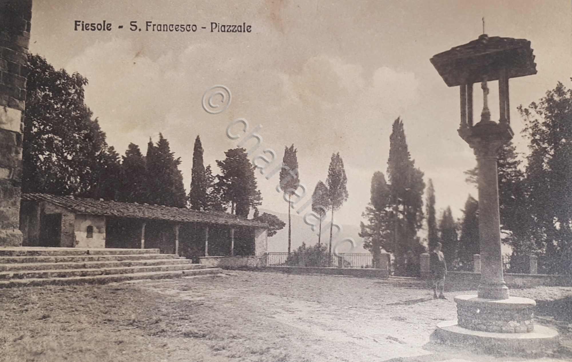 Cartolina - Fiesole - S. Francesco - Piazzale - 1910