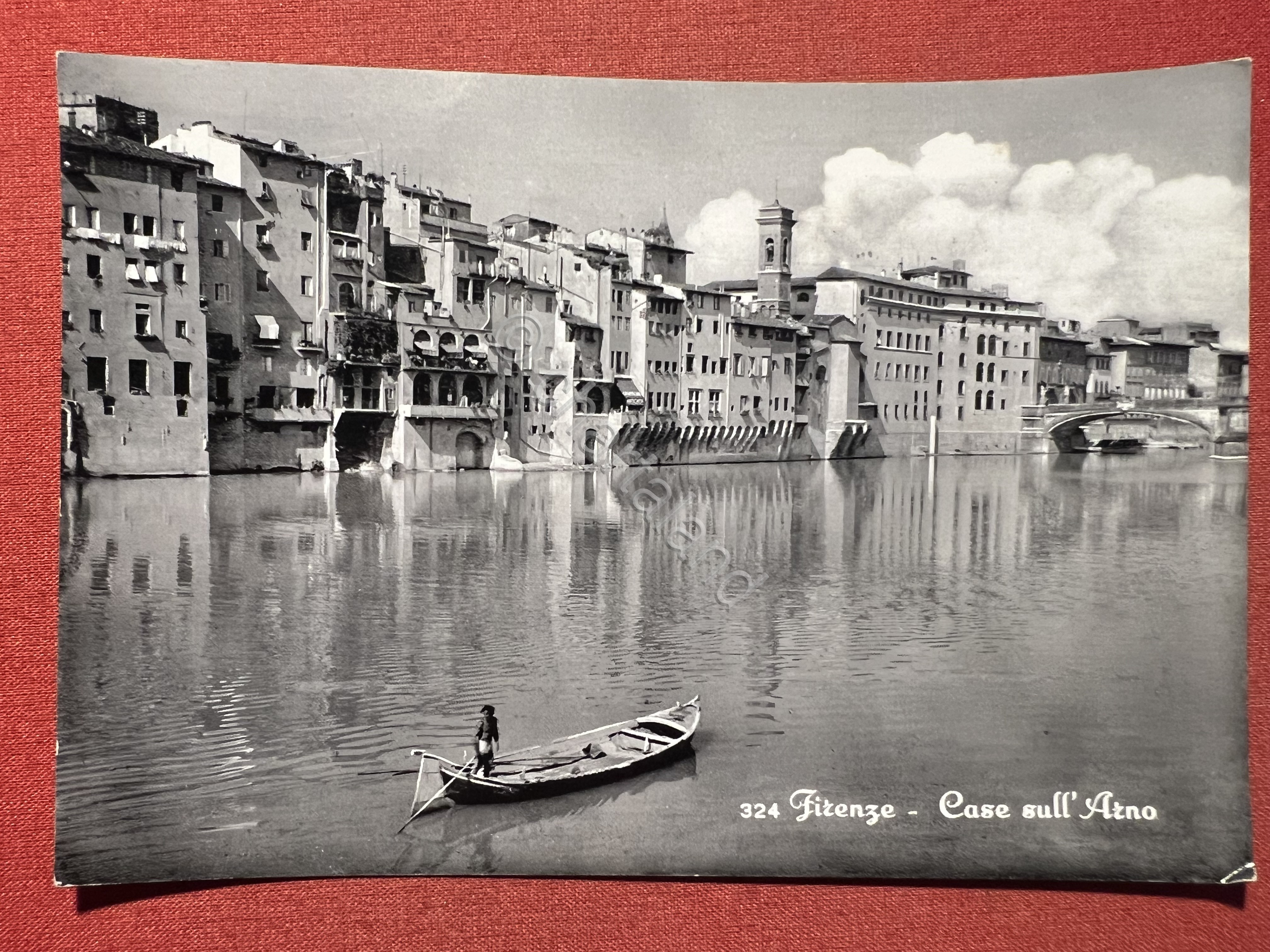 Cartolina - Firenze - Case sull'Arno - 1957