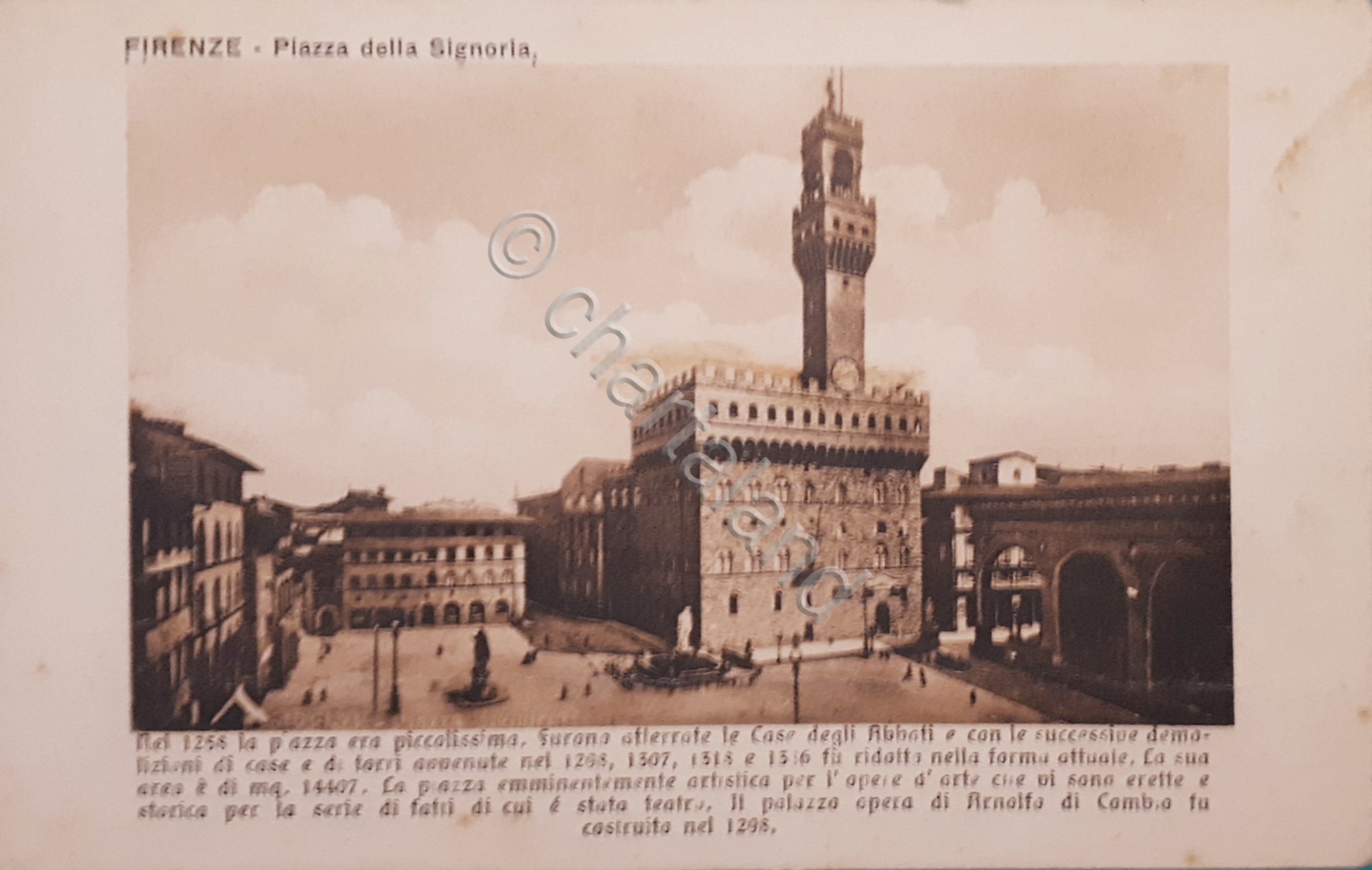 Cartolina - Firenze - Piazza della Signoria - 1900 ca.
