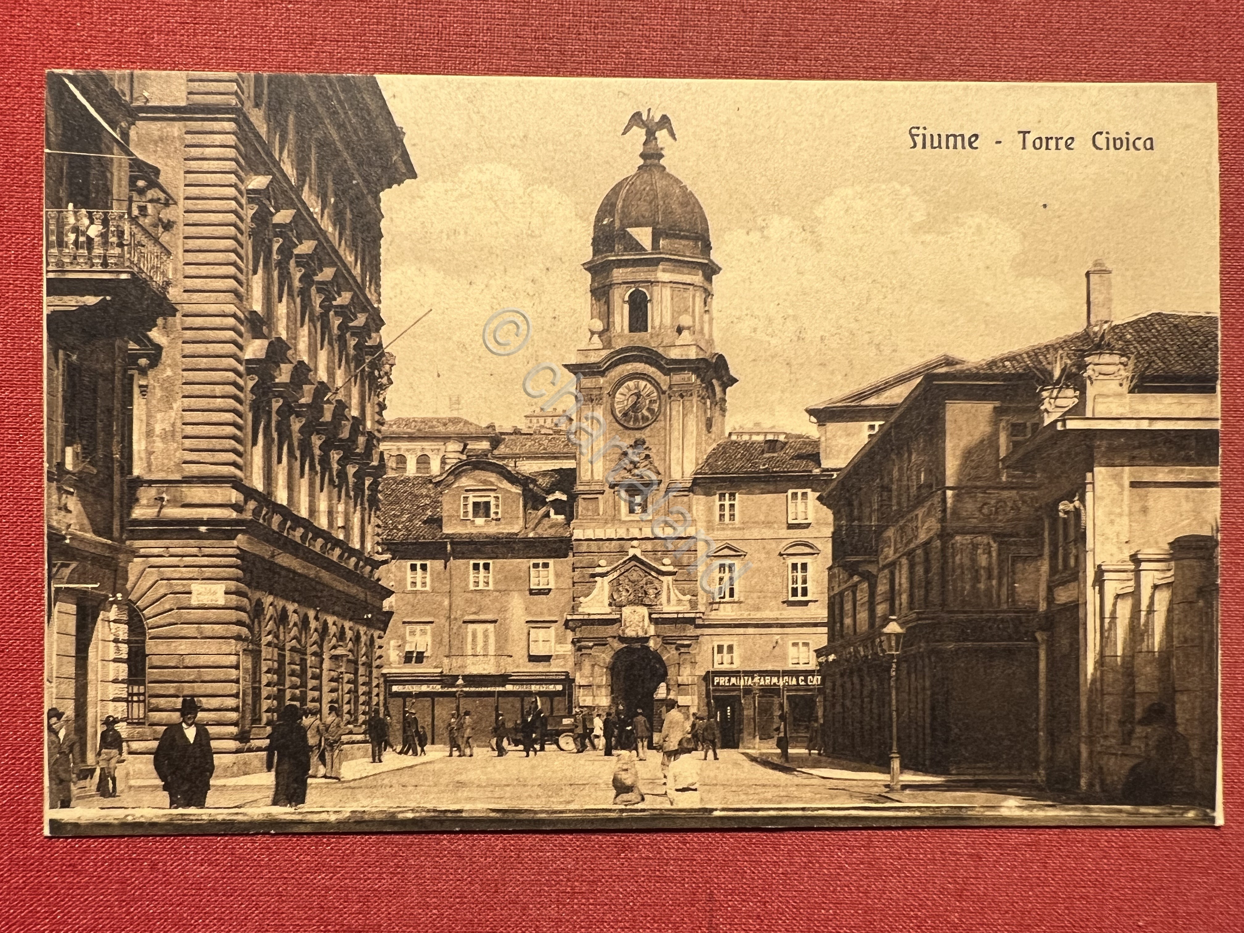 Cartolina - Fiume - Torre Civica - 1925 ca.