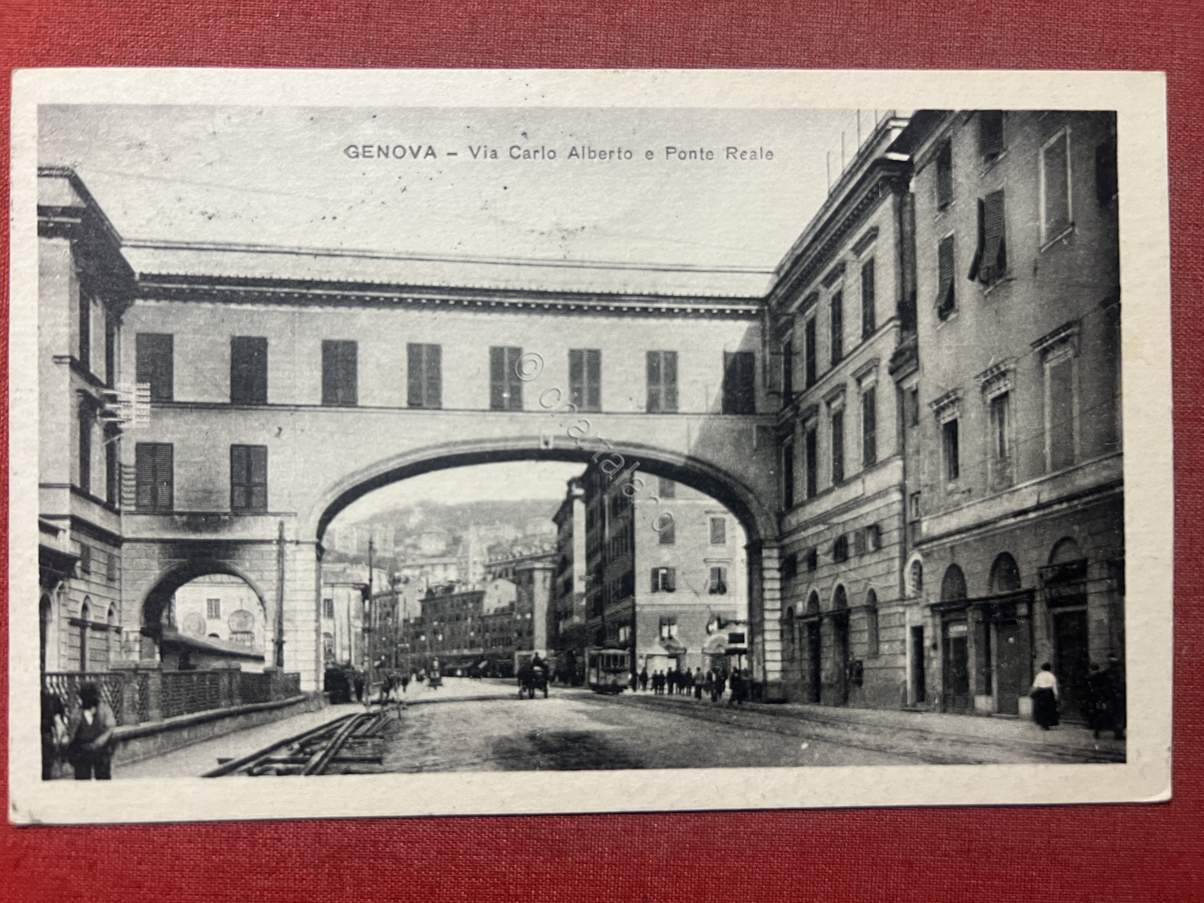 Cartolina - Genova - Via Carlo Alberto e Ponte Reale …