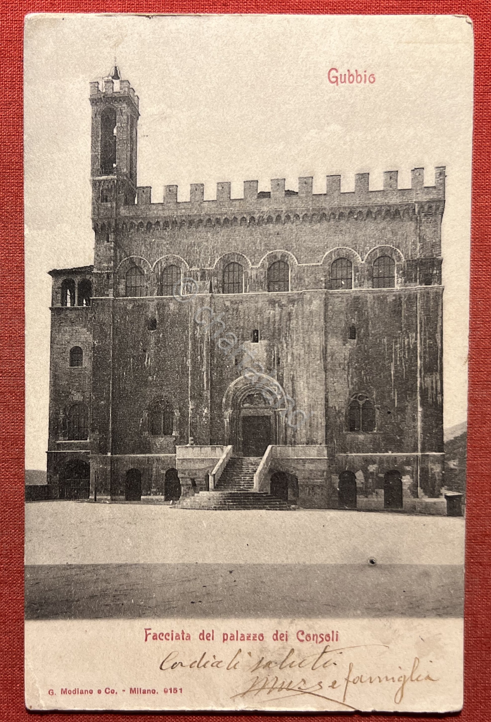 Cartolina - Gubbio - Facciata dei Palazzo dei Consoli - …