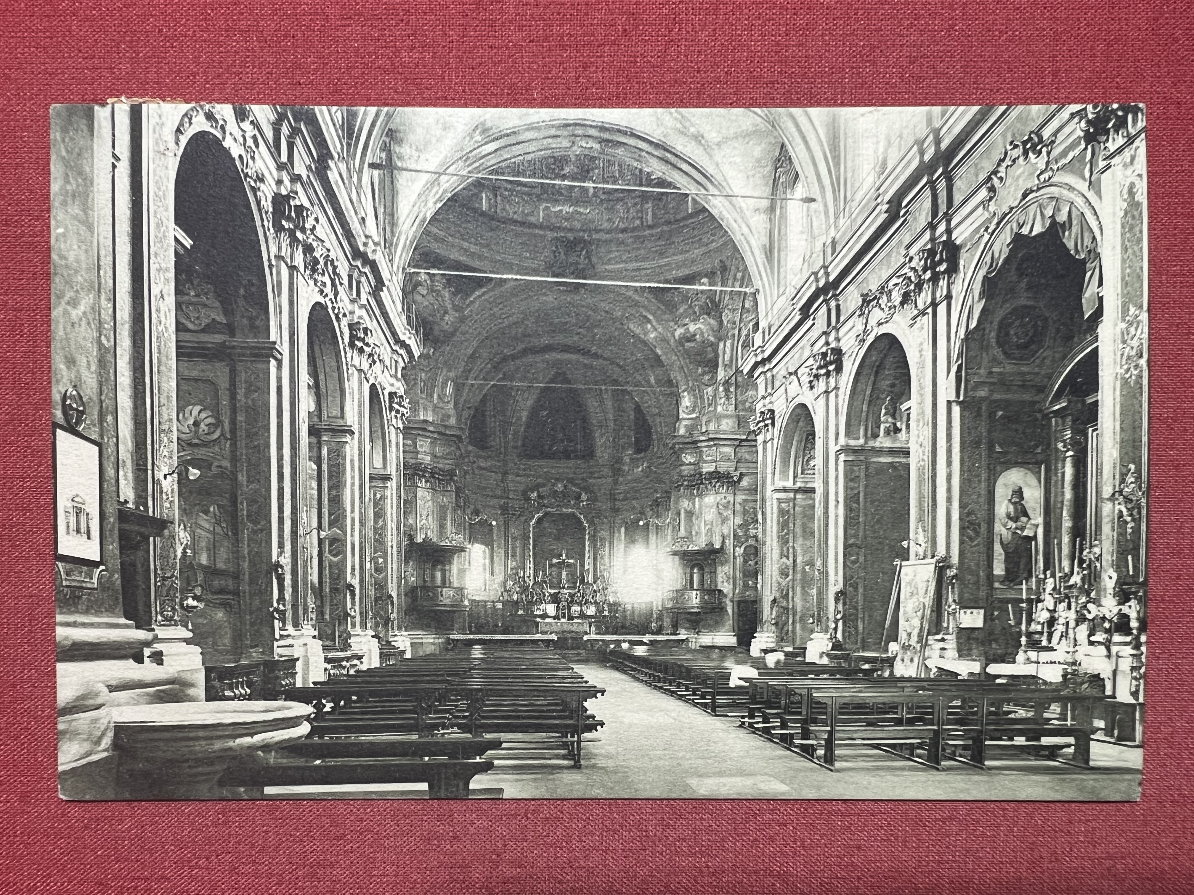 Cartolina - Intra ( Lago Maggiore ) - Interno Collegiata …