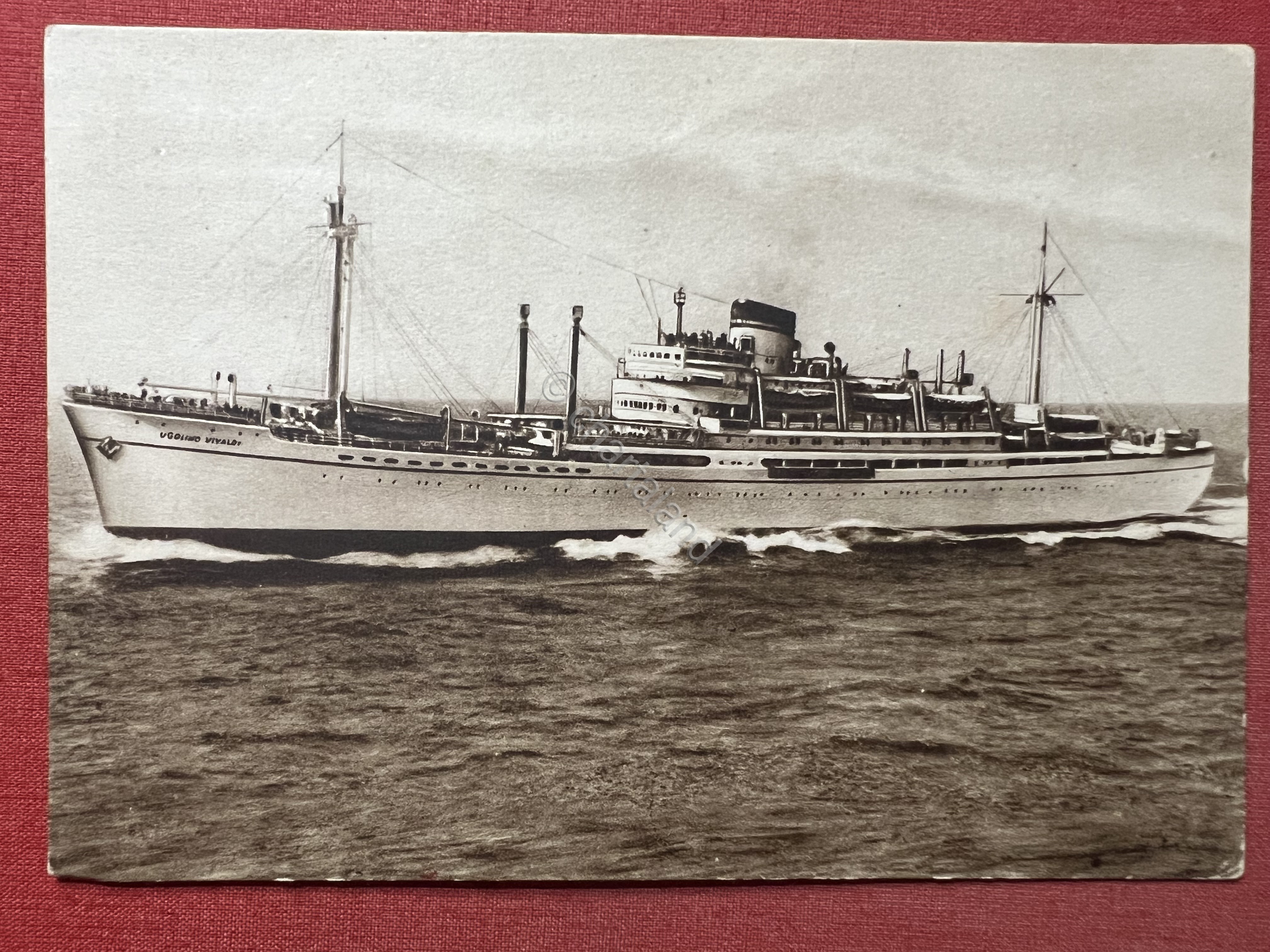 Cartolina - Italia Società di Navigazione, Genova - M/N Ugolino …