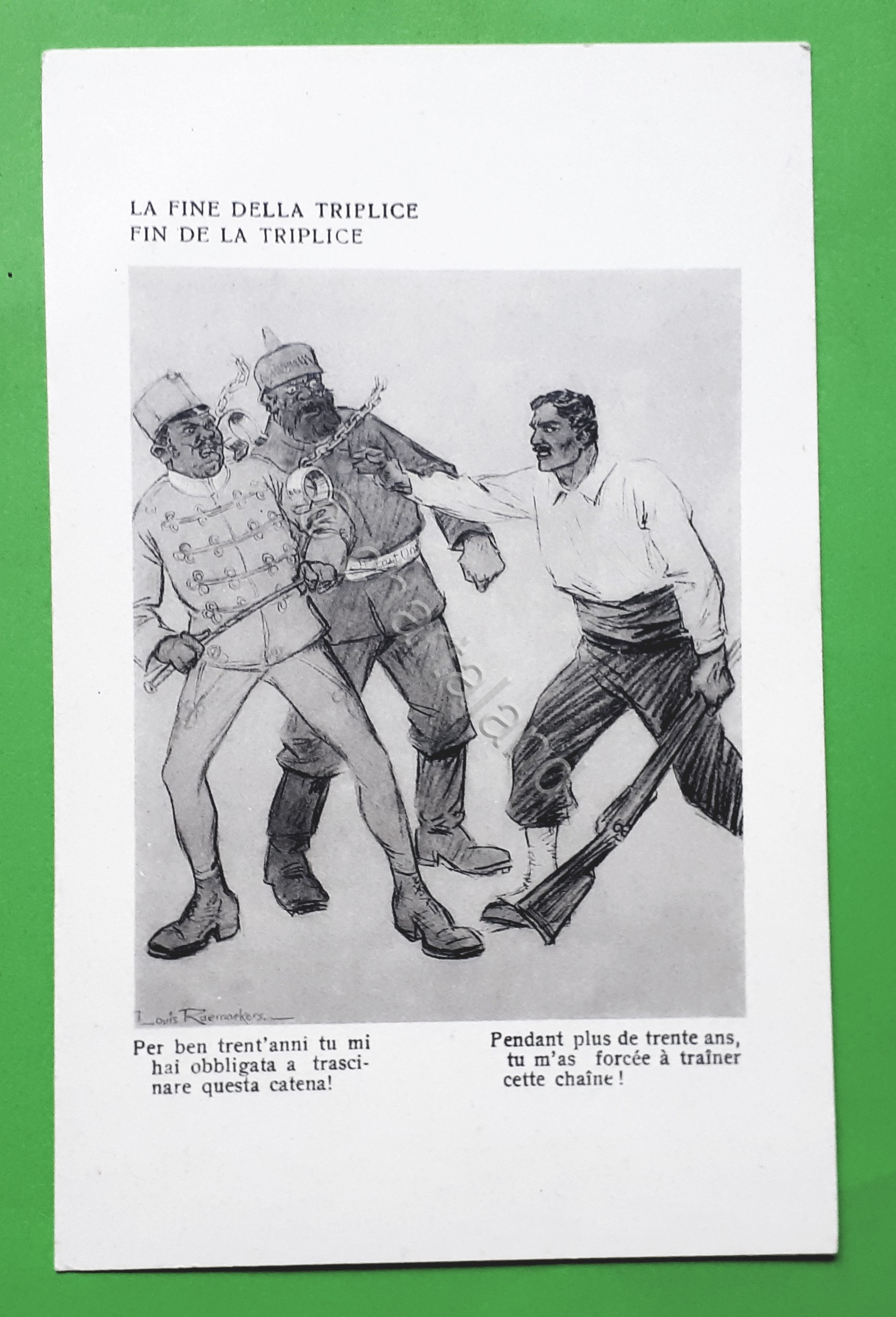 Cartolina - La fine della Triplice - Illustratori - Militaria …