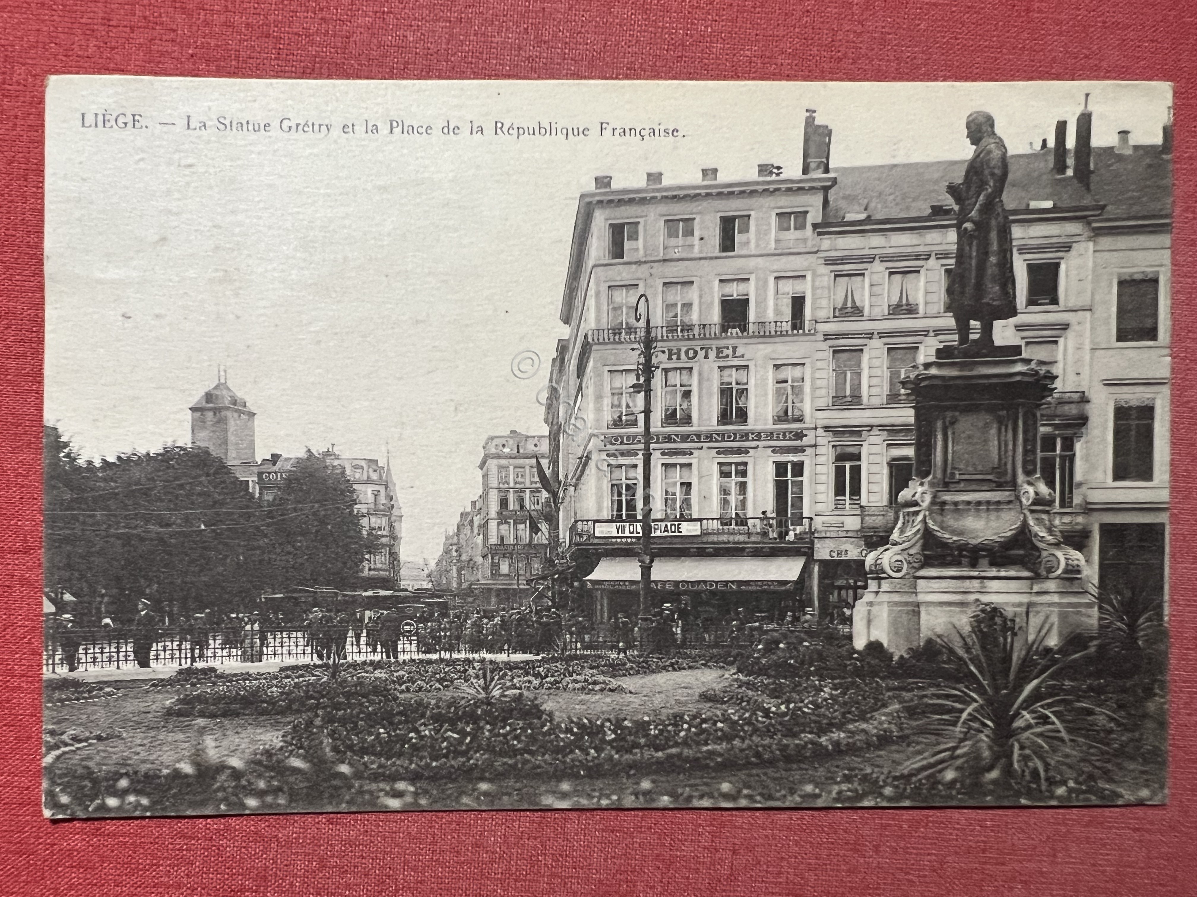 Cartolina - Liège - La Statue Grétry et la Place …