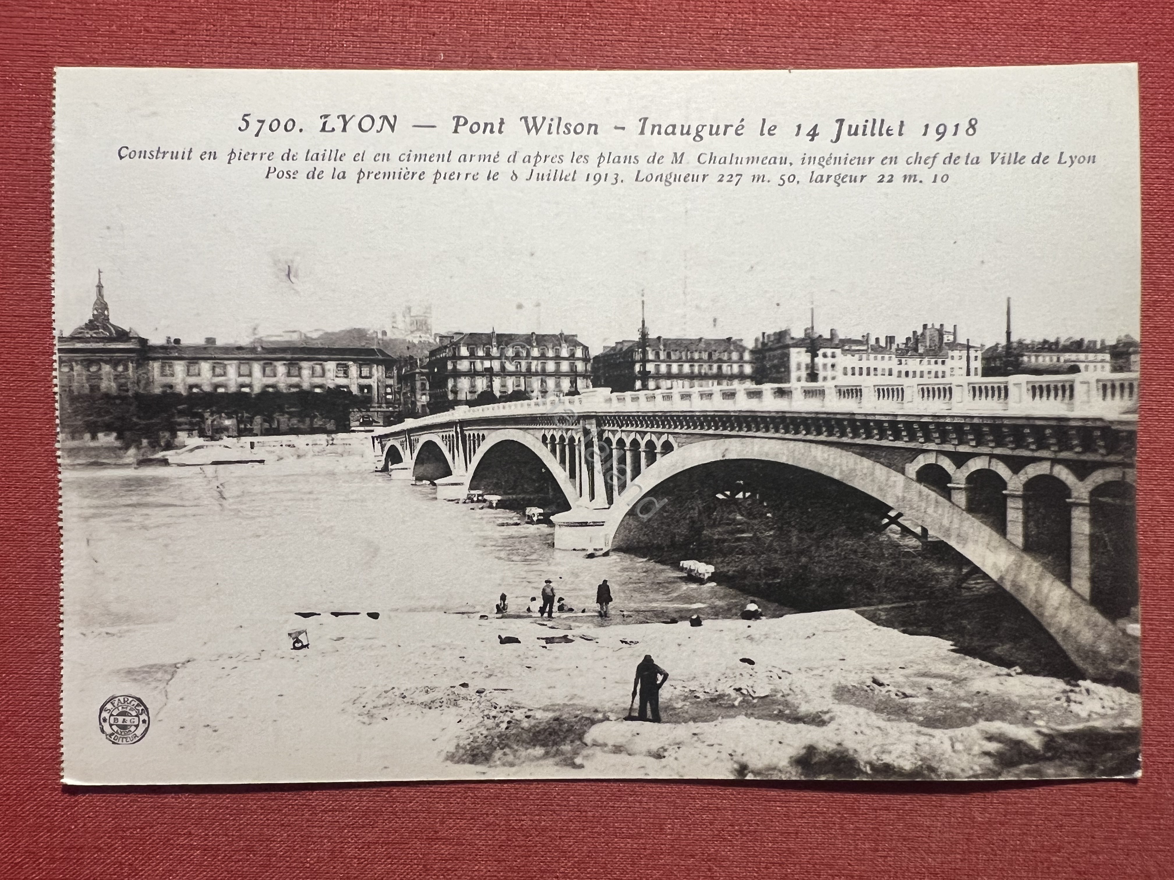 Cartolina - Lyon - Pont Wilson - Inauguré le 14 …