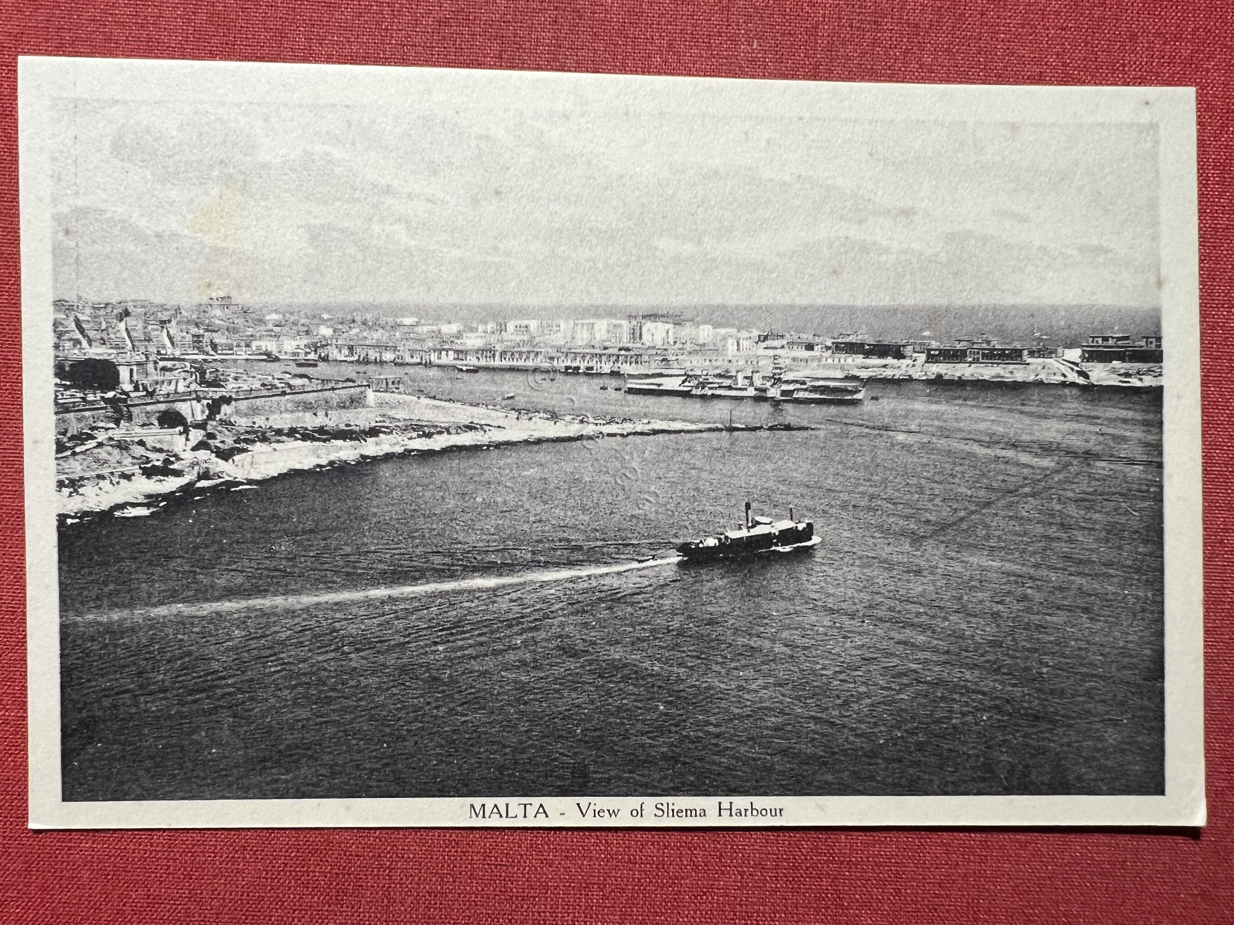 Cartolina - Malta - View of Sliema Harbour 1920 ca.