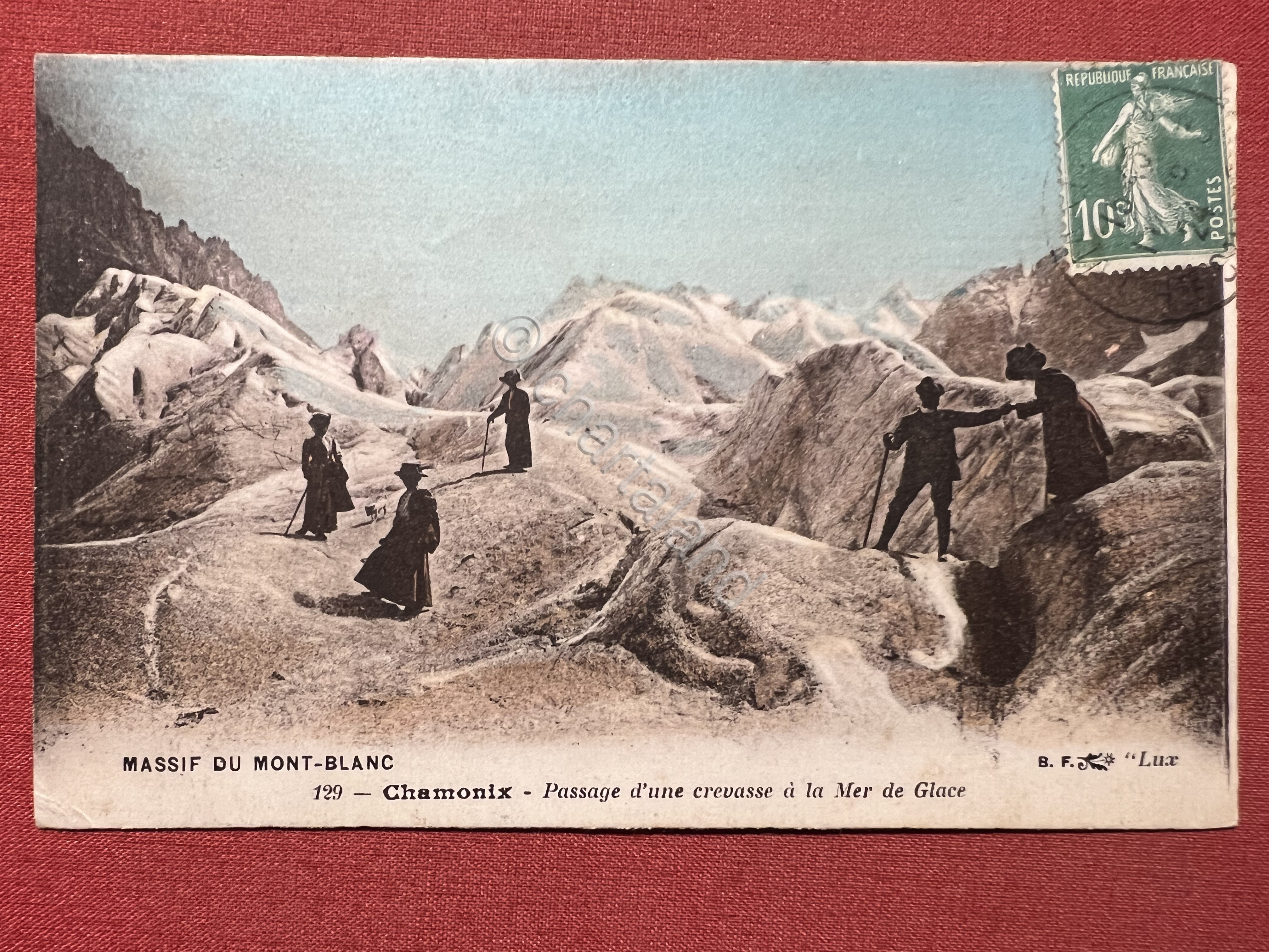 Cartolina - Mont-Blanc - Chamonix - Passage d'une crevasse à …