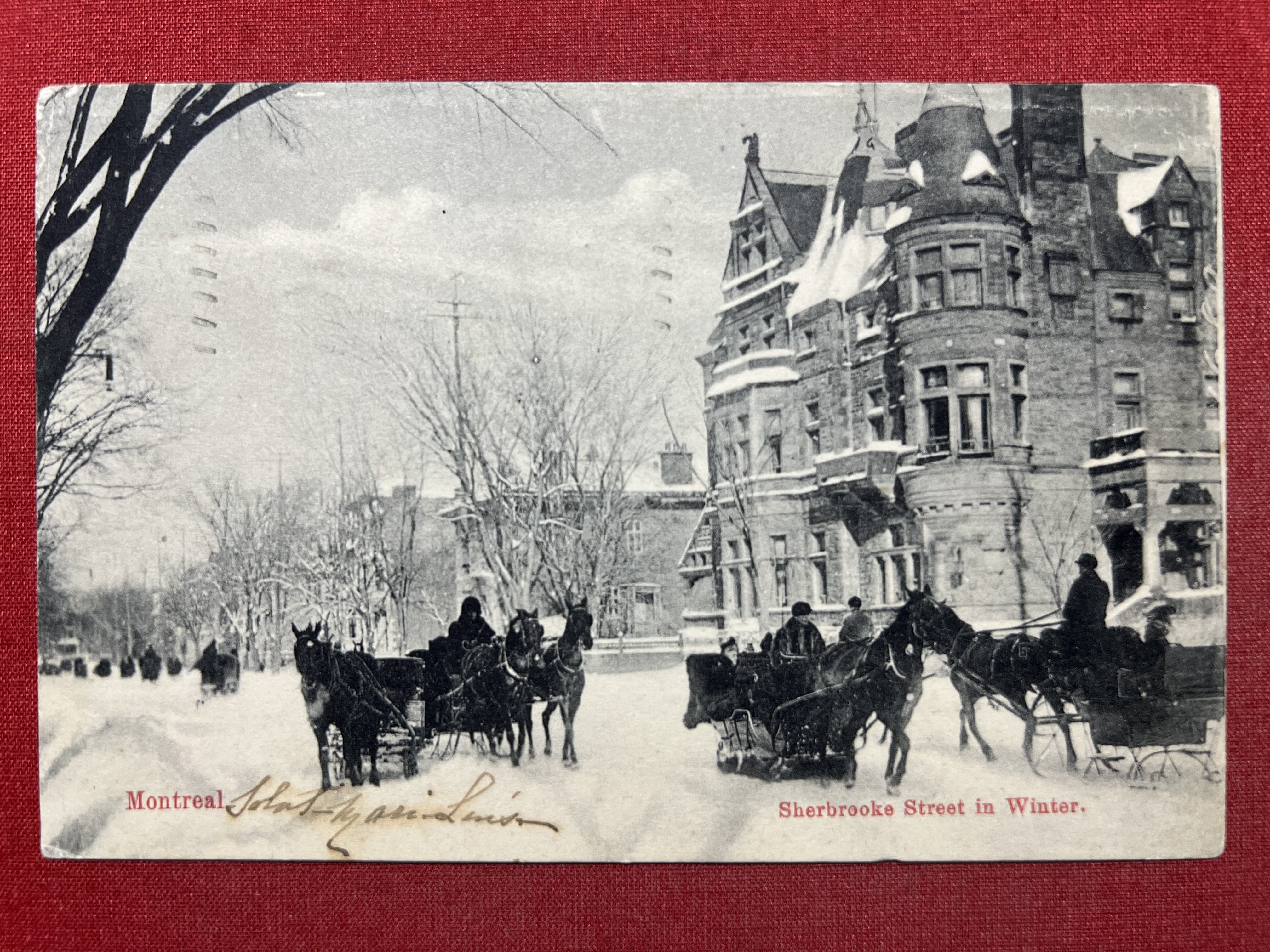 Cartolina - Montreal - Sherbrooke Street in Winter - 1907