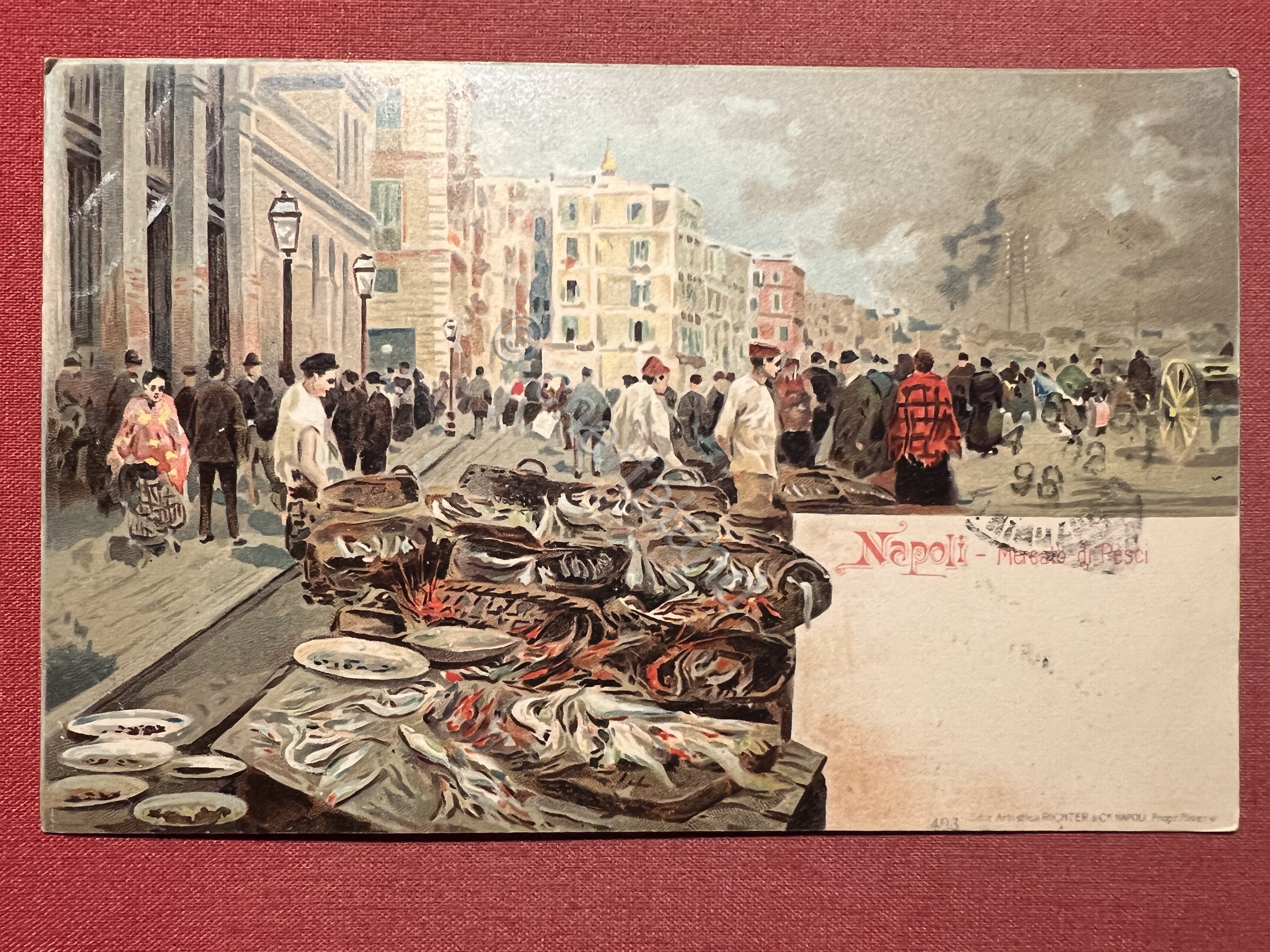 Cartolina - Napoli - Mercato di Pesce - 1902