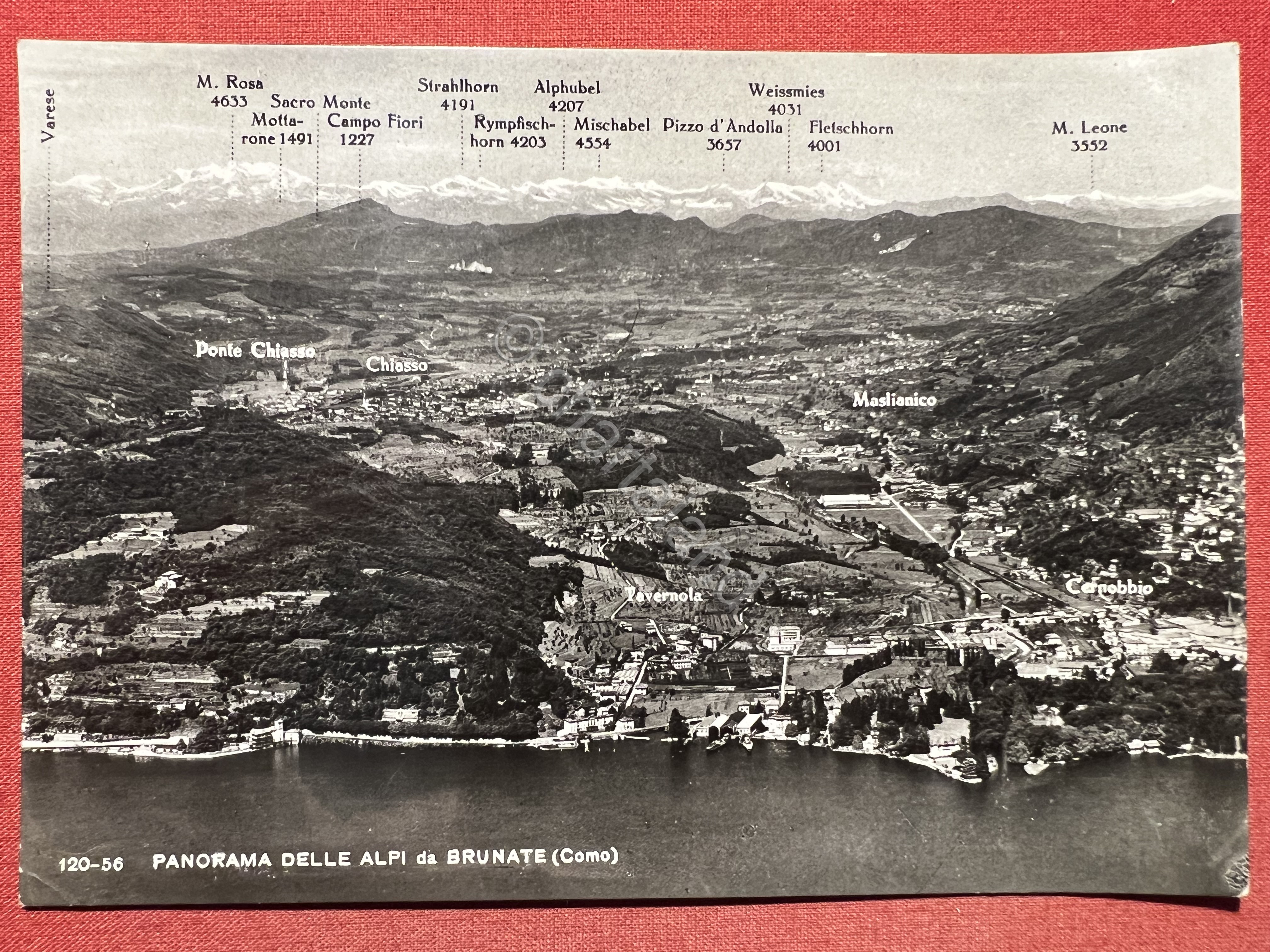 Cartolina - Panorama delle Alpi da Brunate ( Como ) …