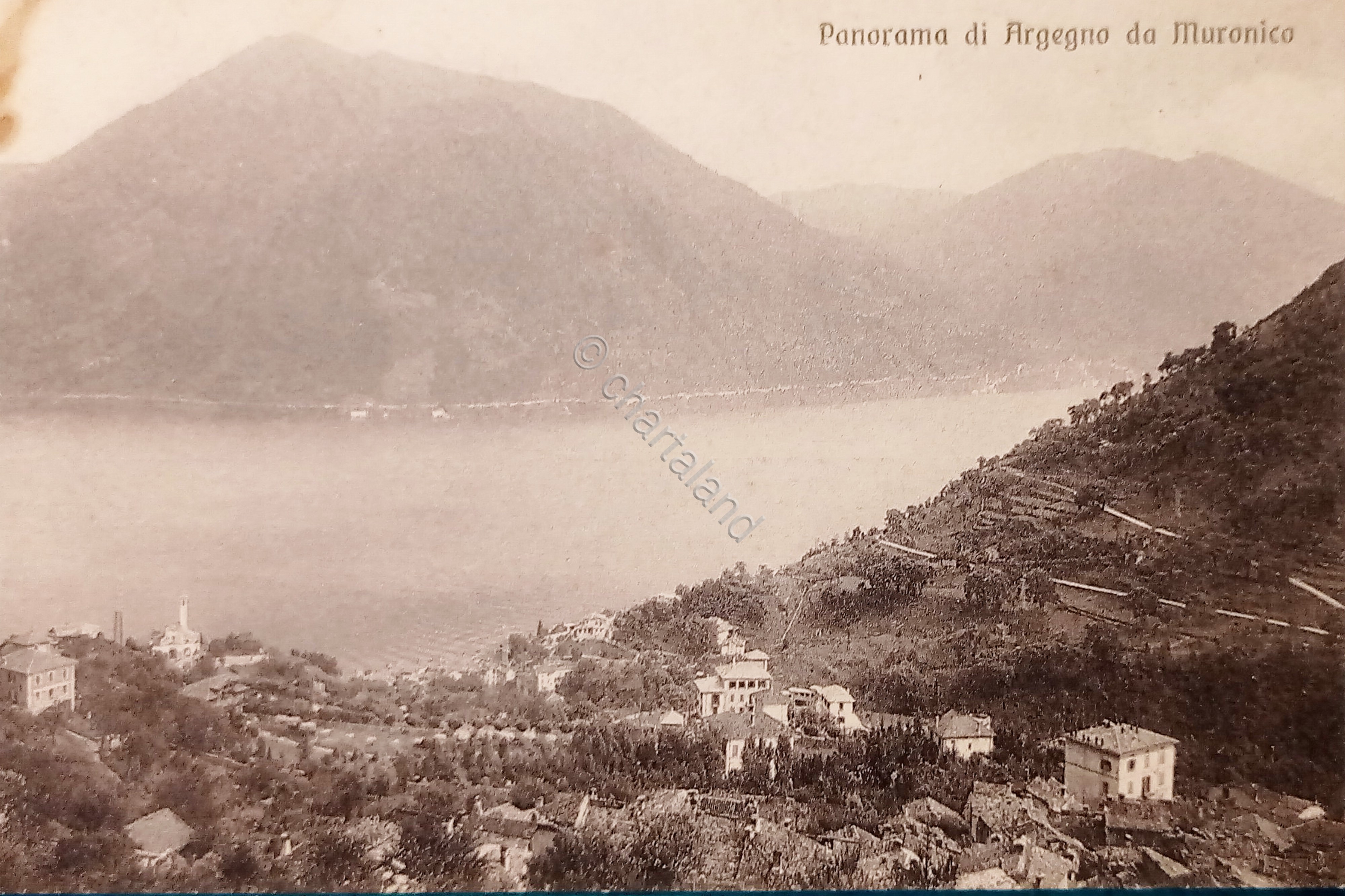 Cartolina - Panorama di Argegno da Muronico - 1900 ca.