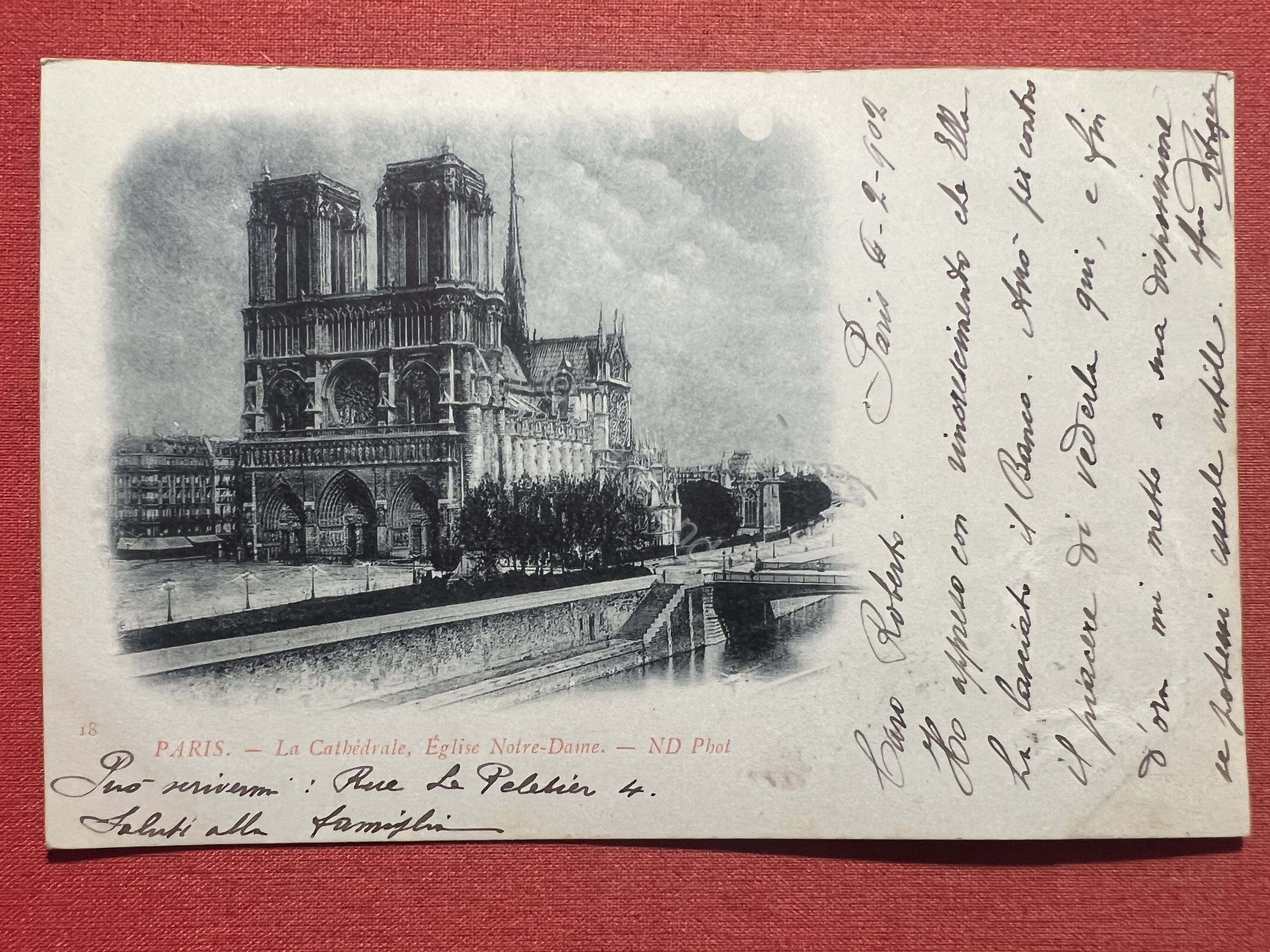 Cartolina - Paris - La Cathédrale, Eglise Notre-Dame - 1902