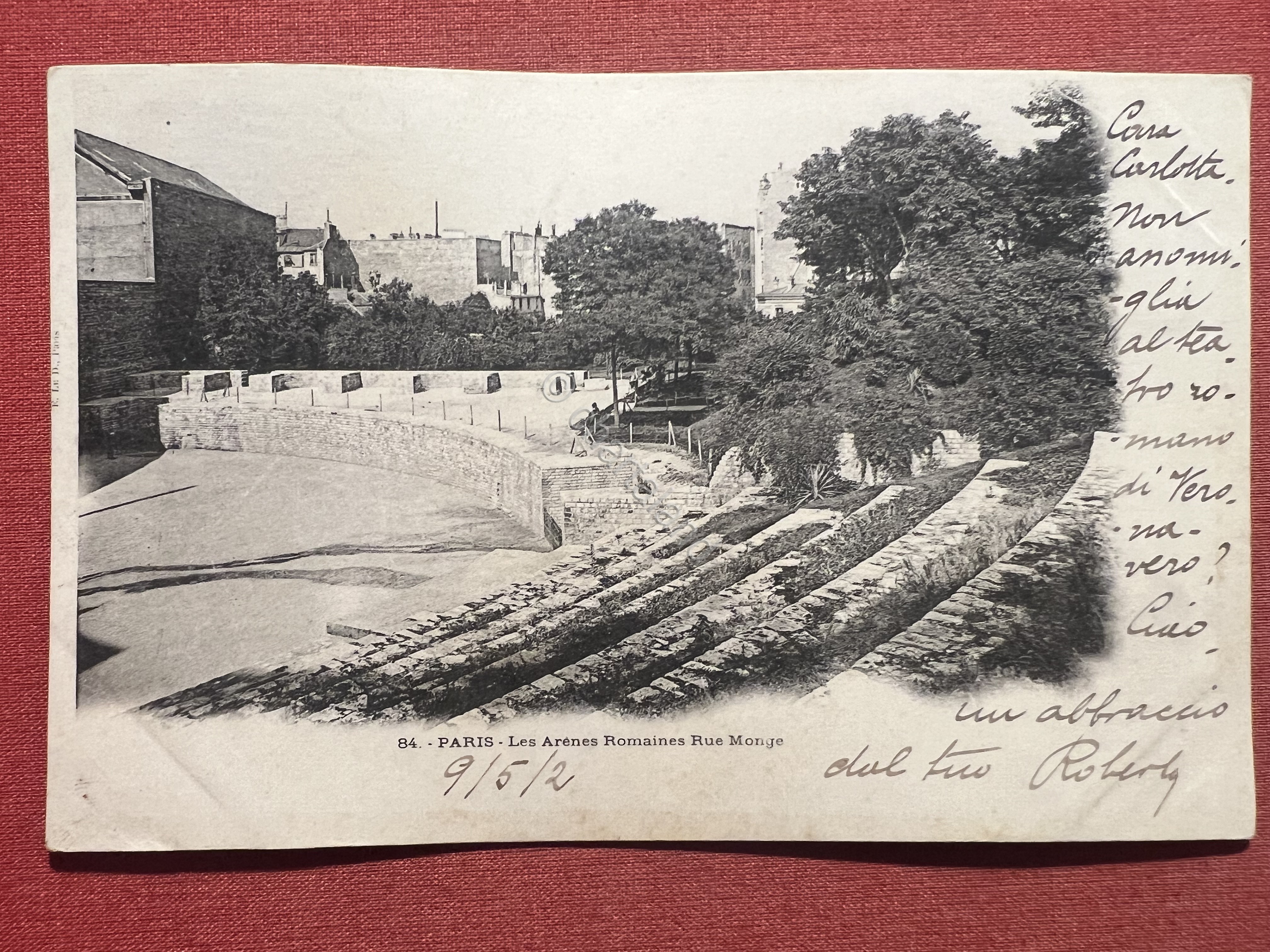 Cartolina - Paris - Les Arénes Romaines Rue Monge - …